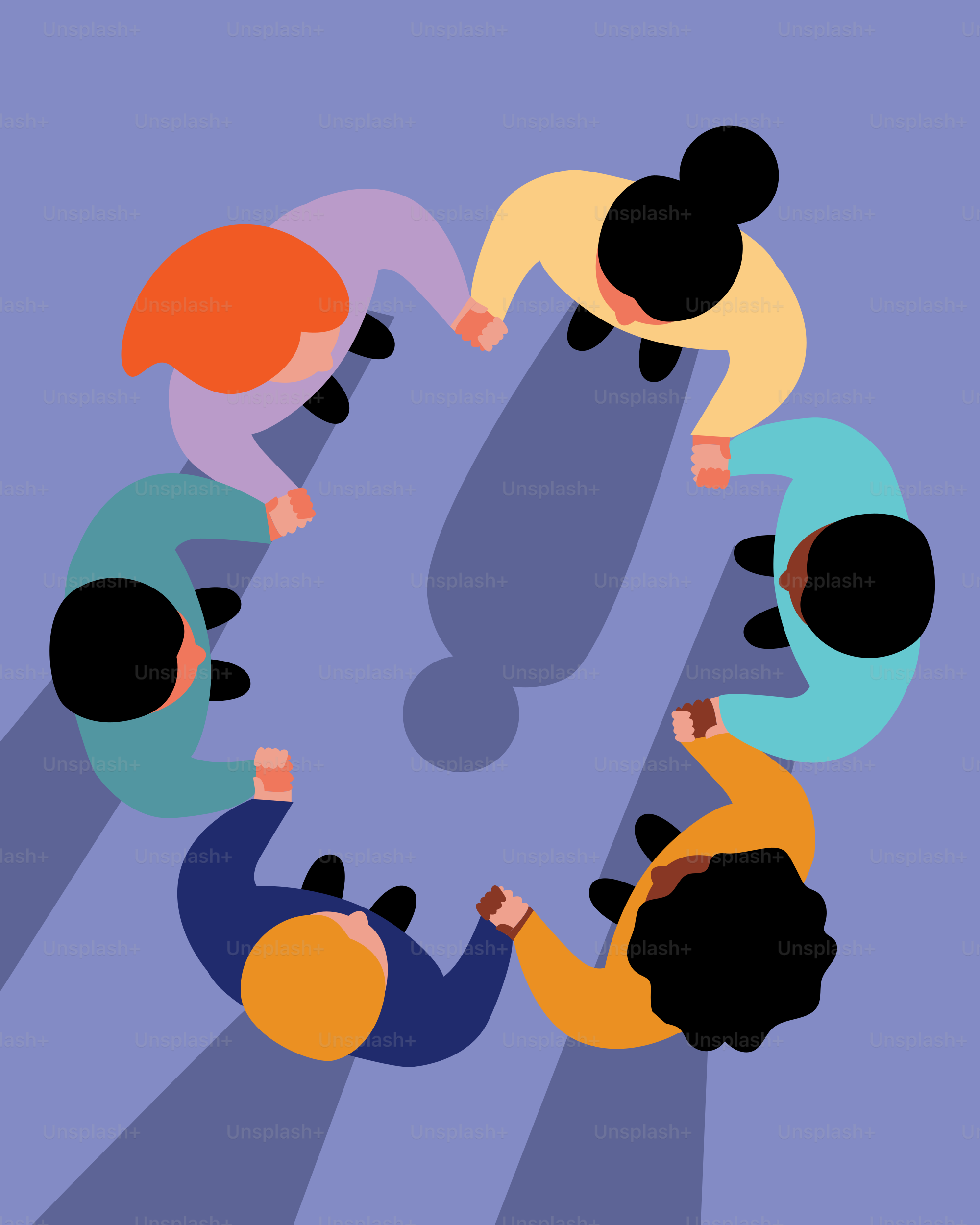 A group of people standing in a circle