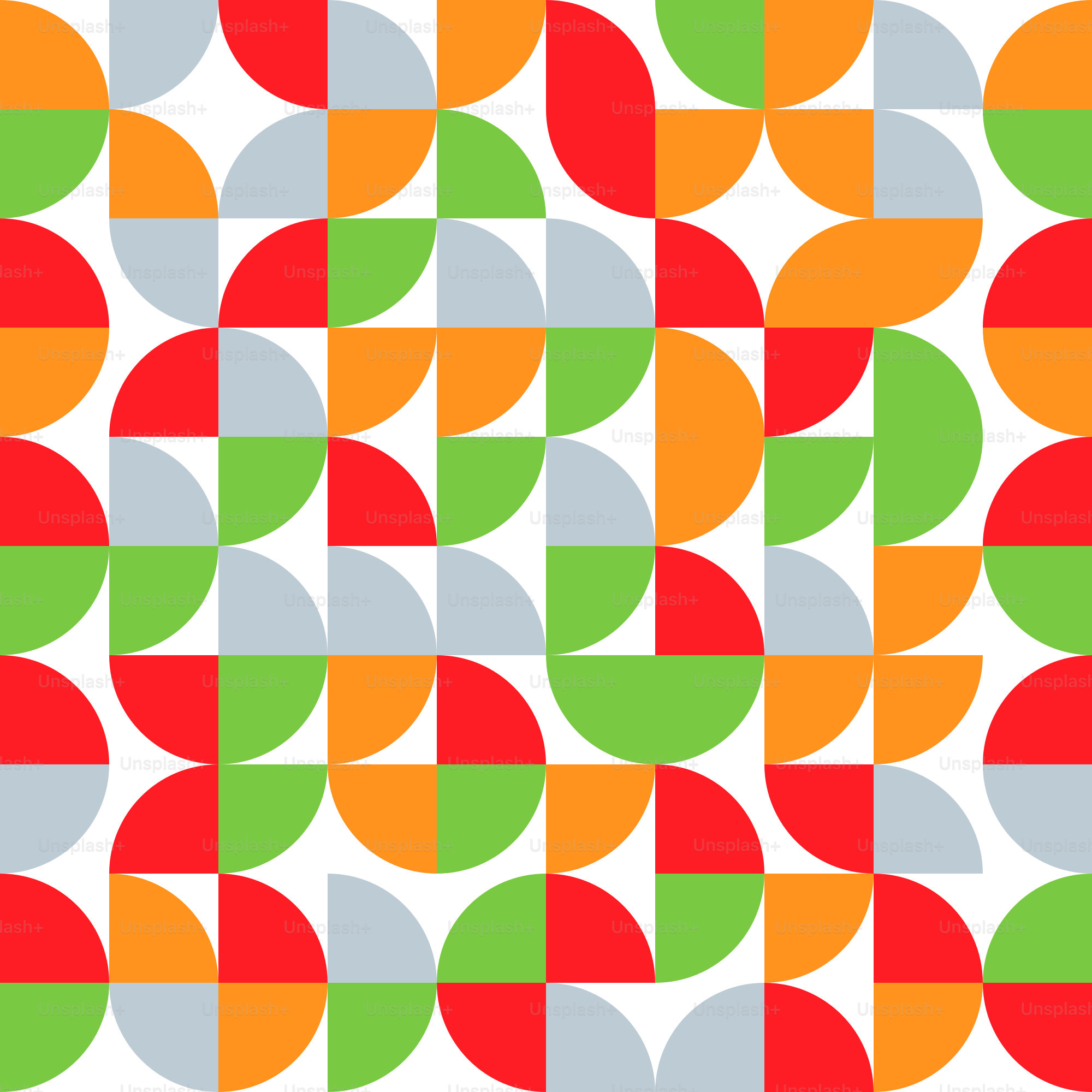 Un patrón colorido con círculos sobre fondo blanco