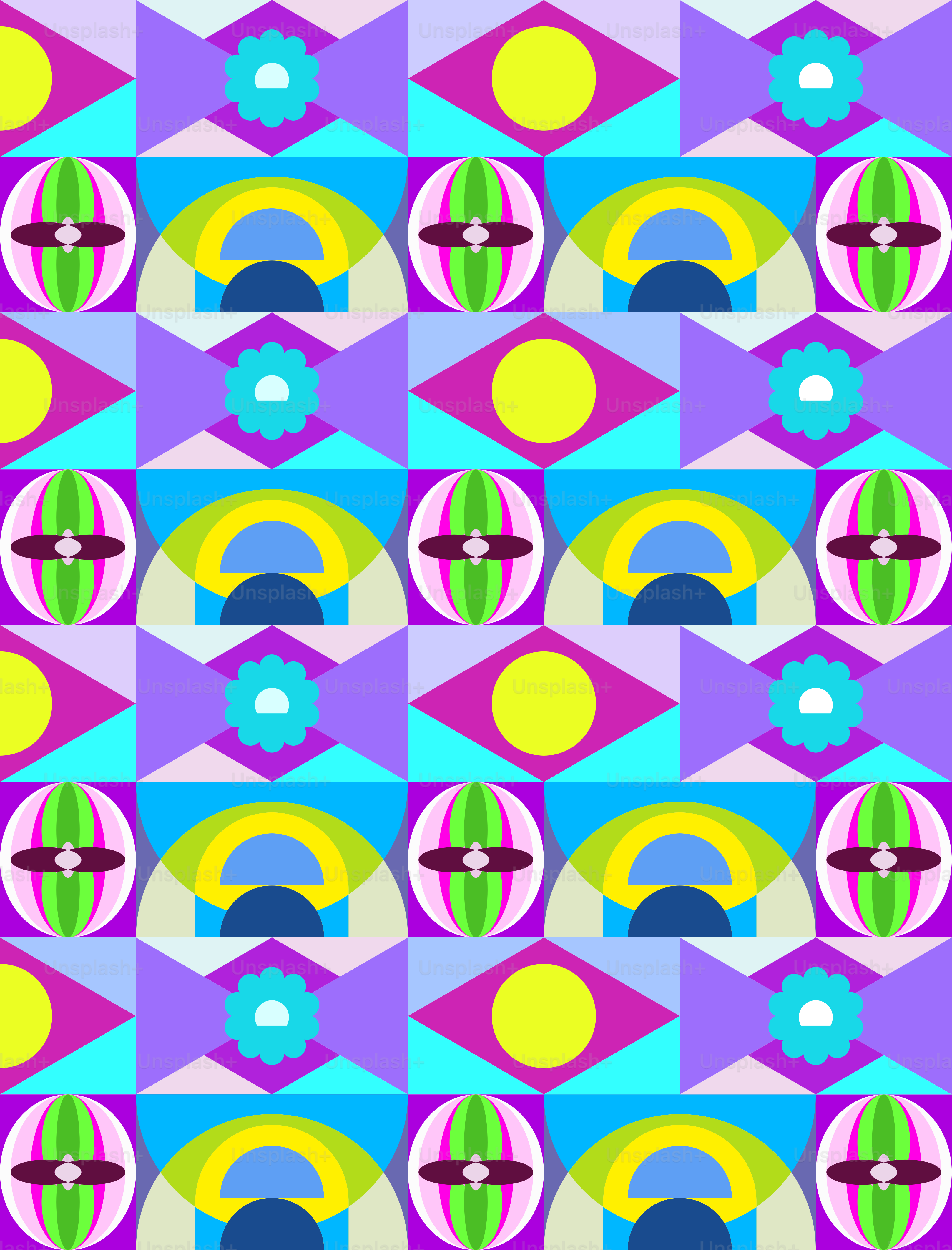 A colorful pattern with different shapes and colors vector – Wallpaper ...