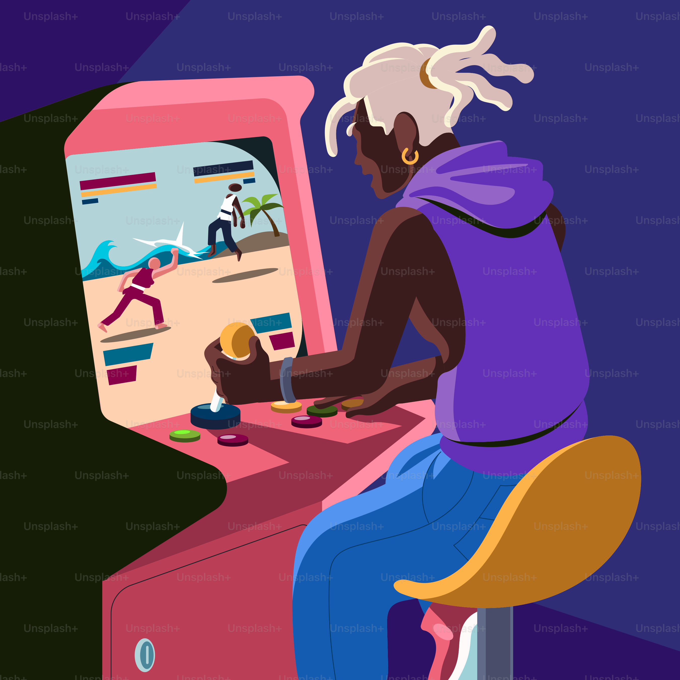 A person playing a video game on a computer