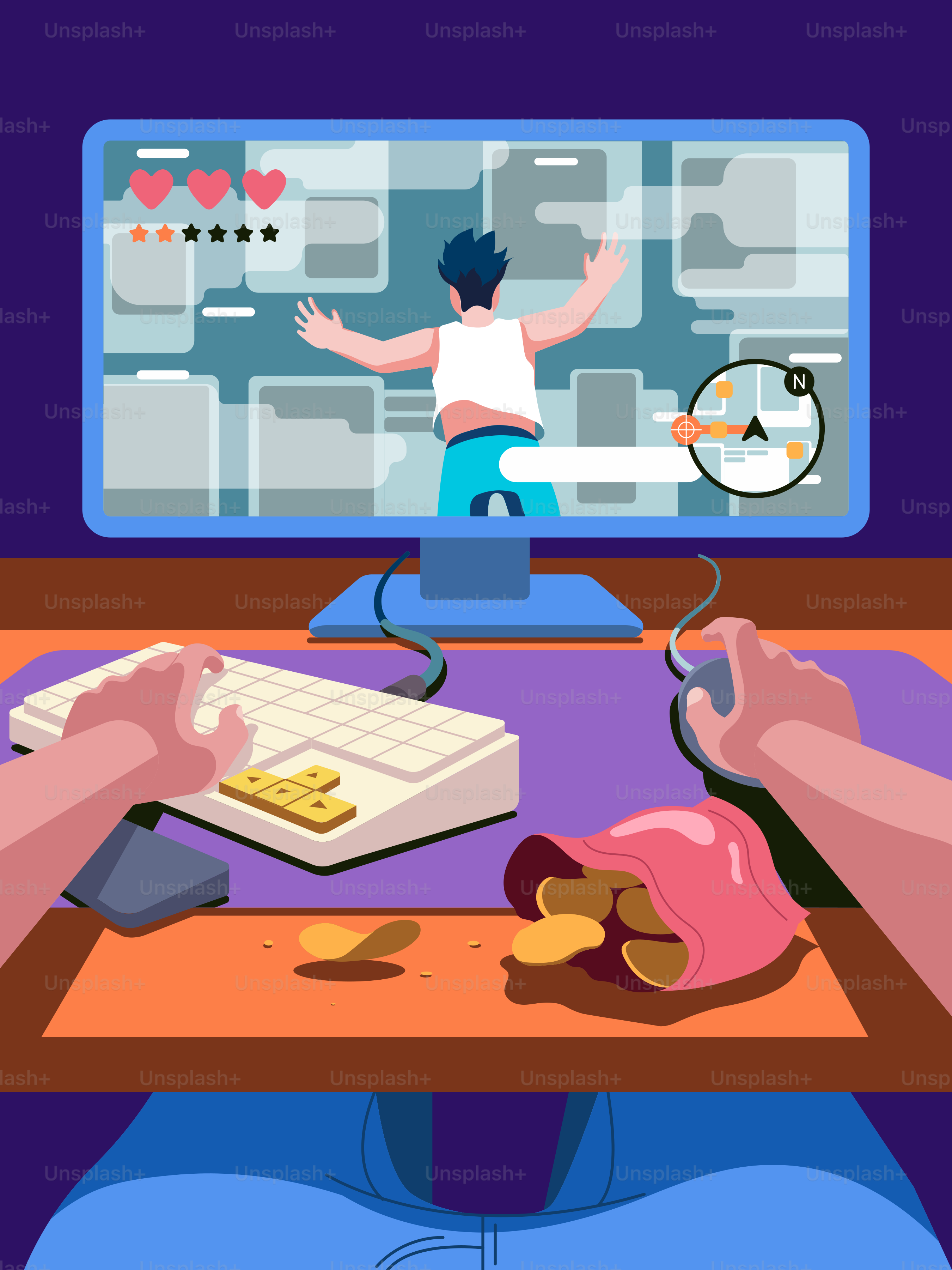 A person sitting at a desk in front of a computer