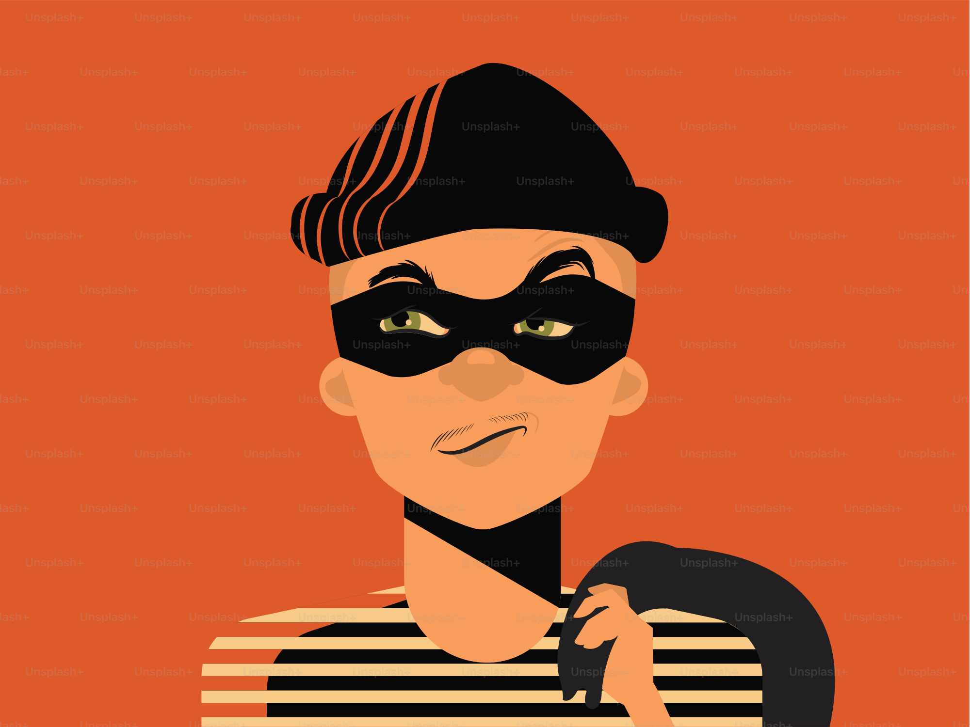 A woman in a striped shirt with a mask on