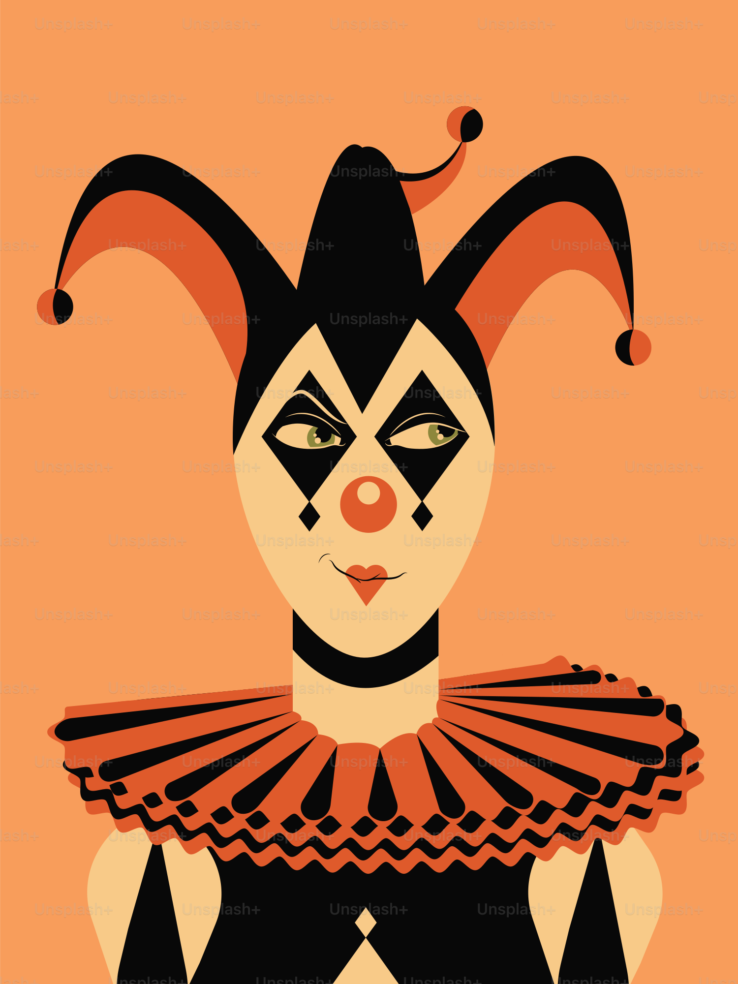 Una foto de una mujer con maquillaje de payaso