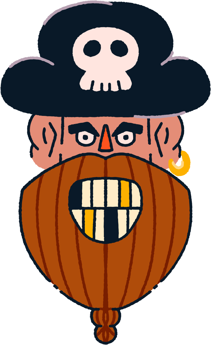 A man with a beard wearing a pirate hat