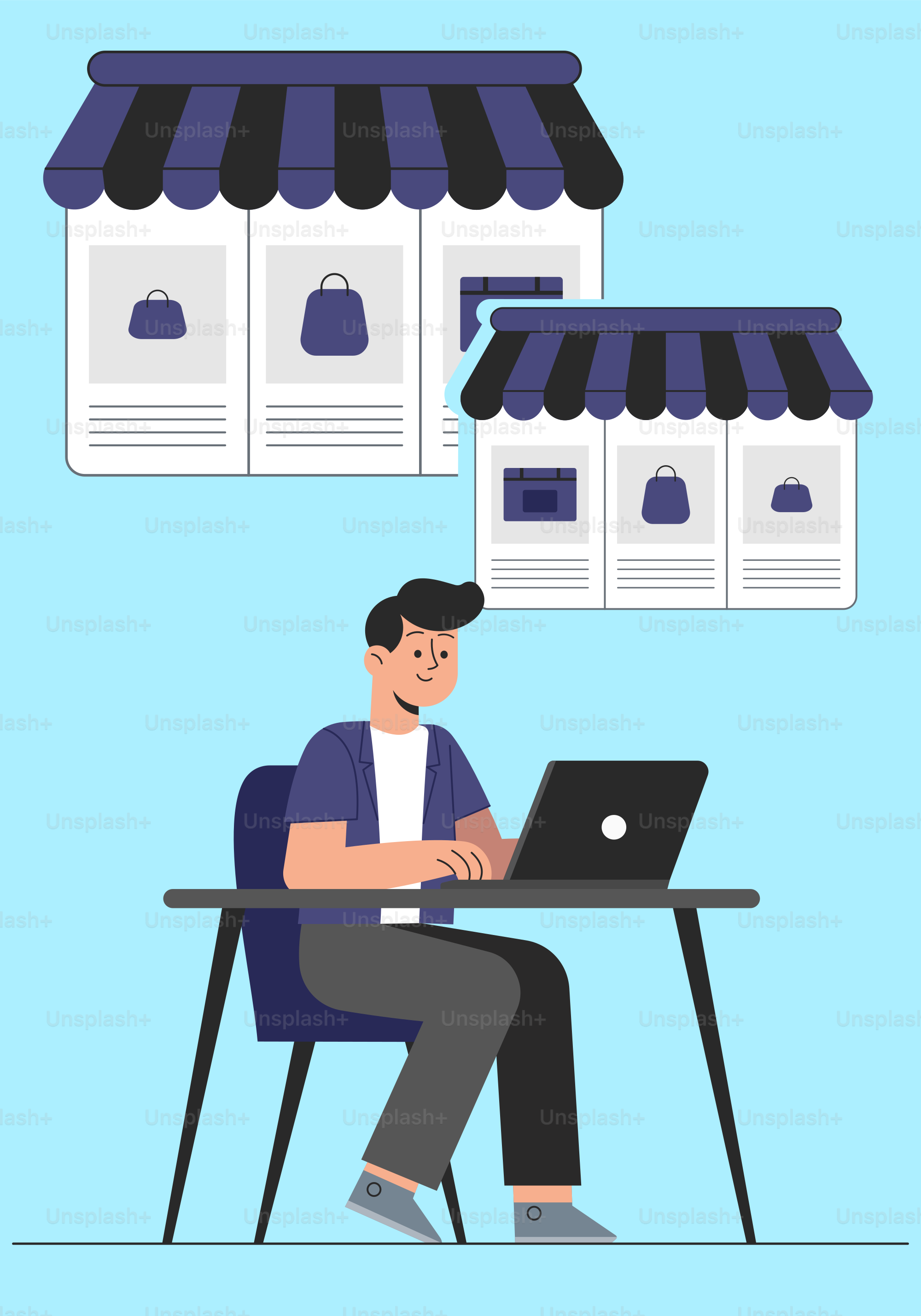 A man sitting at a table with a laptop in front of him