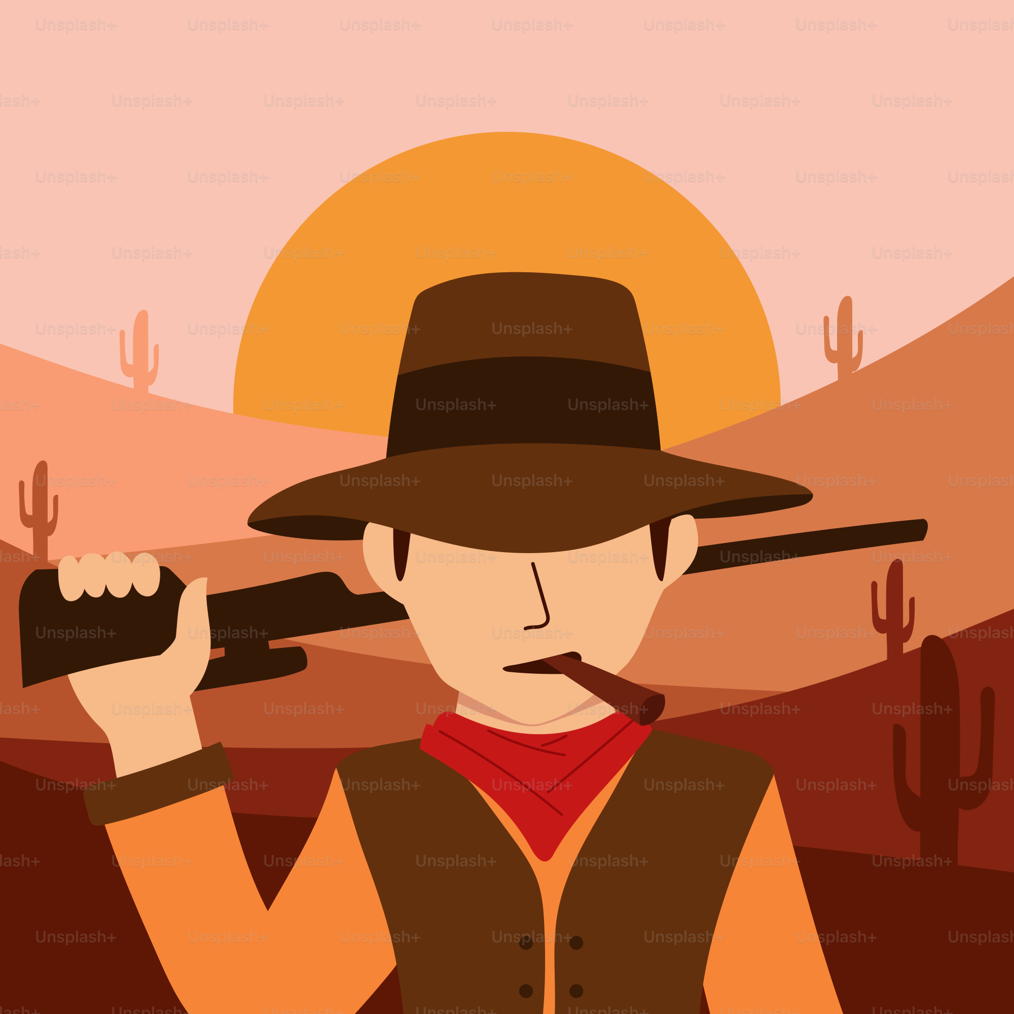 A man in a hat and vest holding a gun