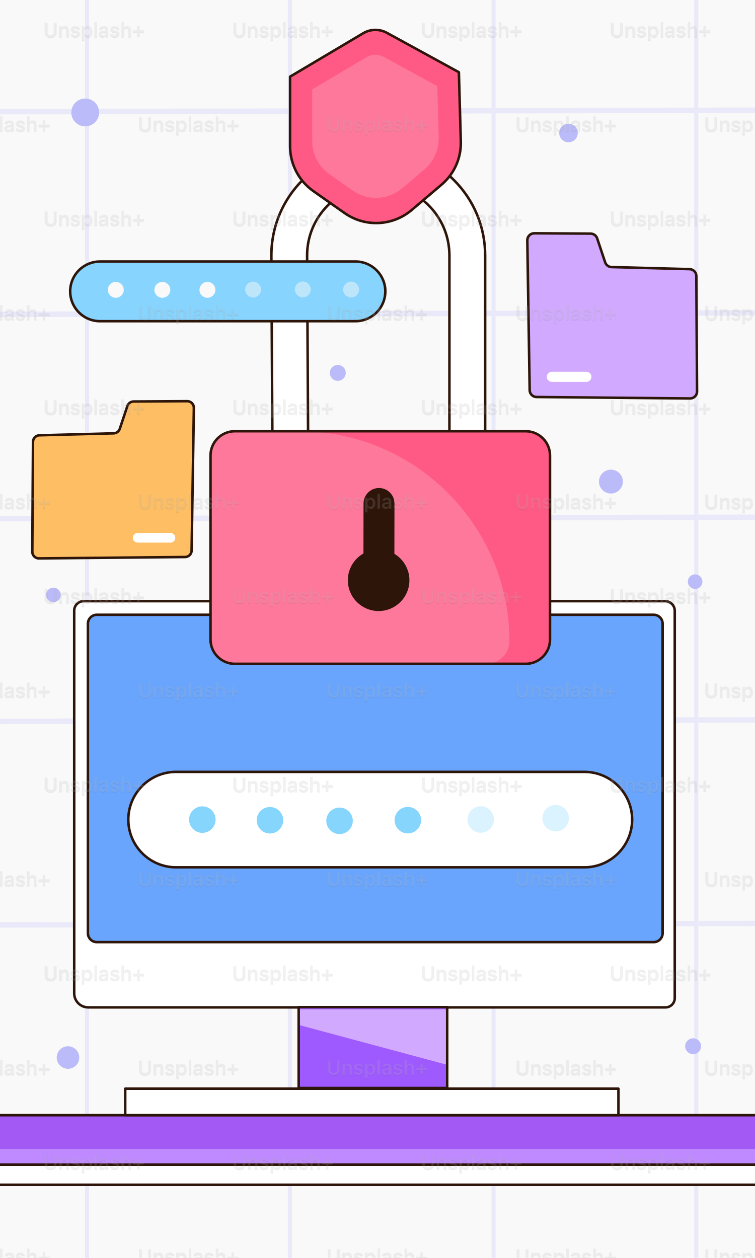 A computer screen with a lock on it