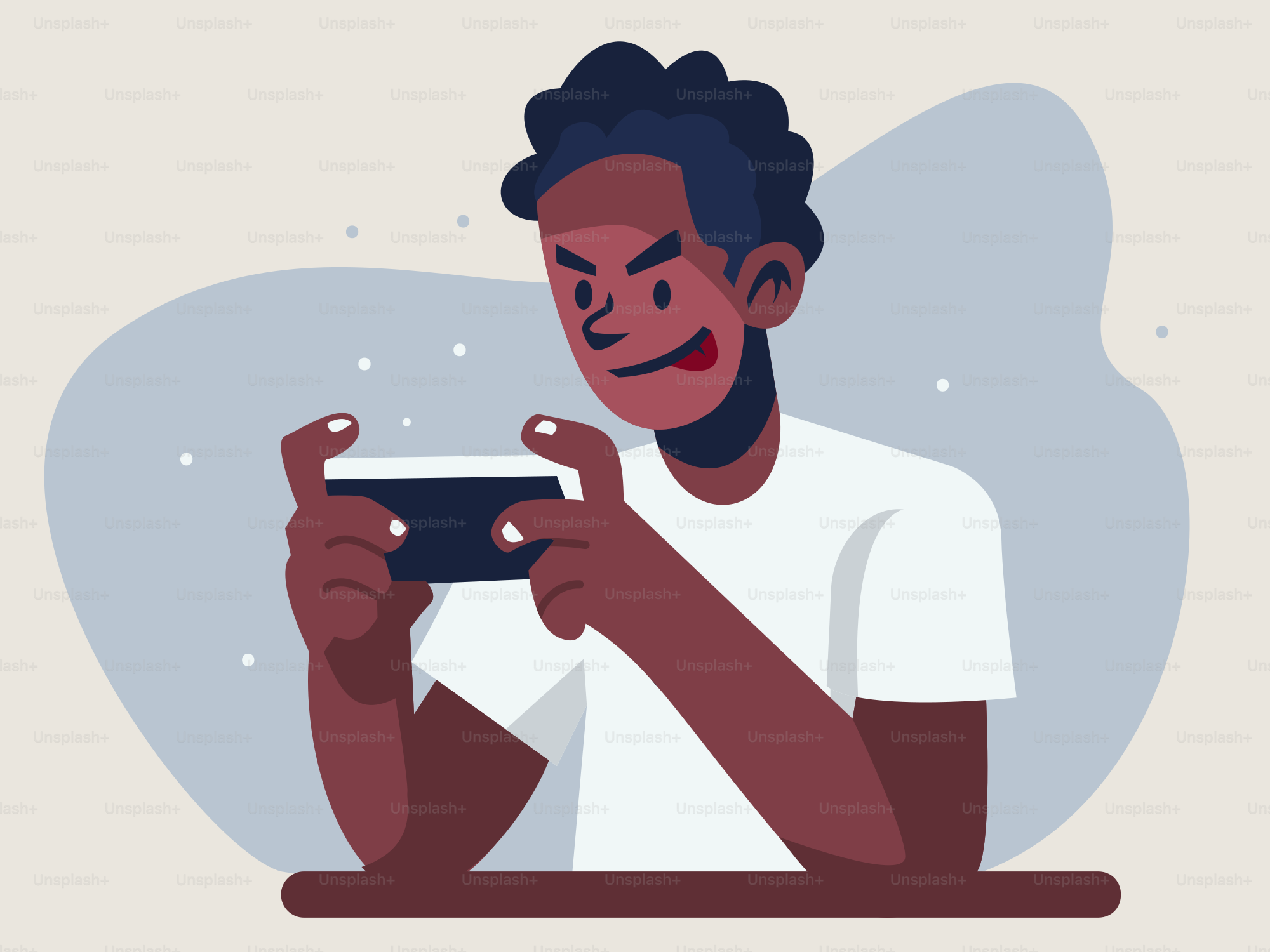 Un hombre sentado en una mesa con una tableta