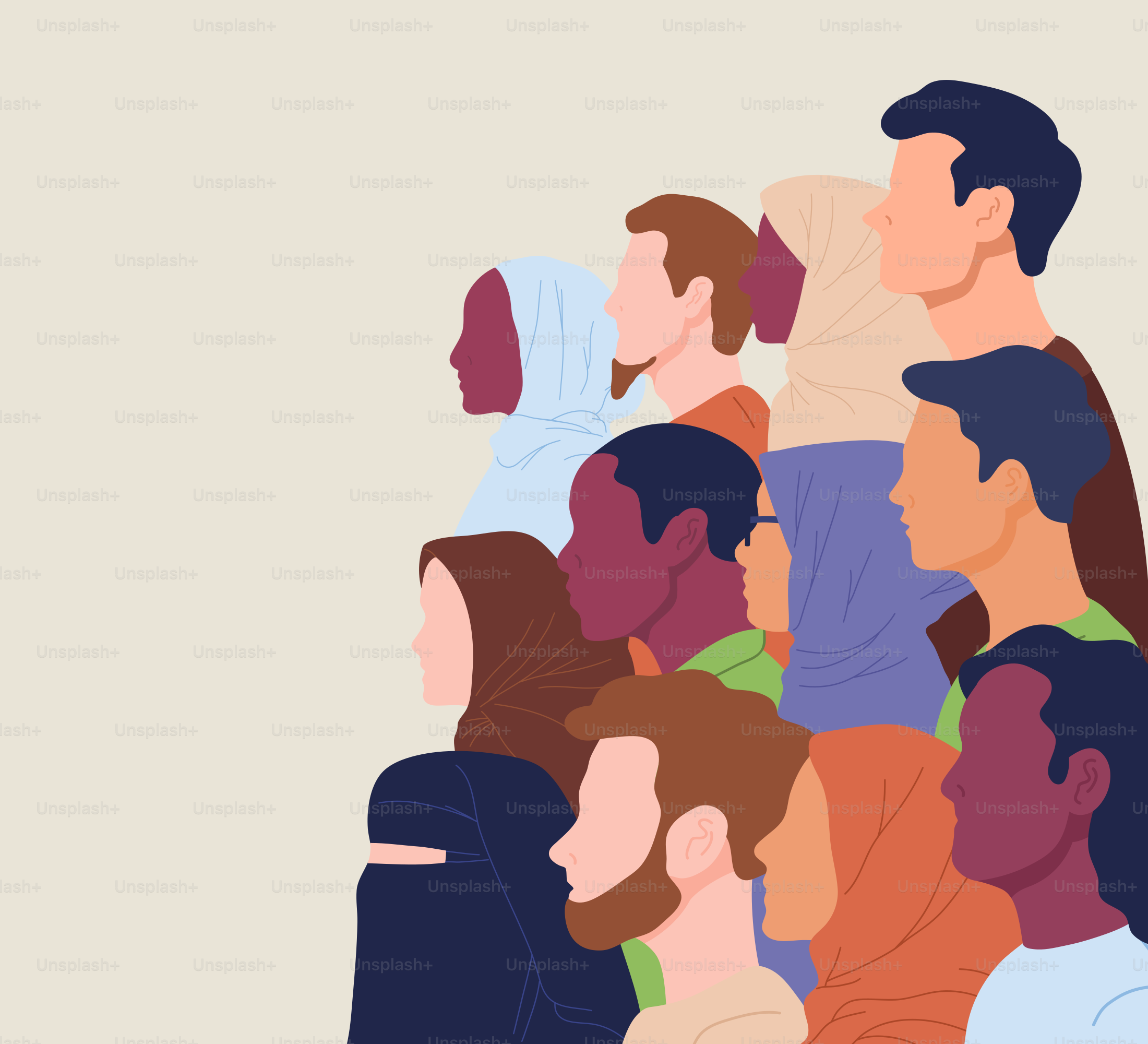 A group of people standing in a crowd