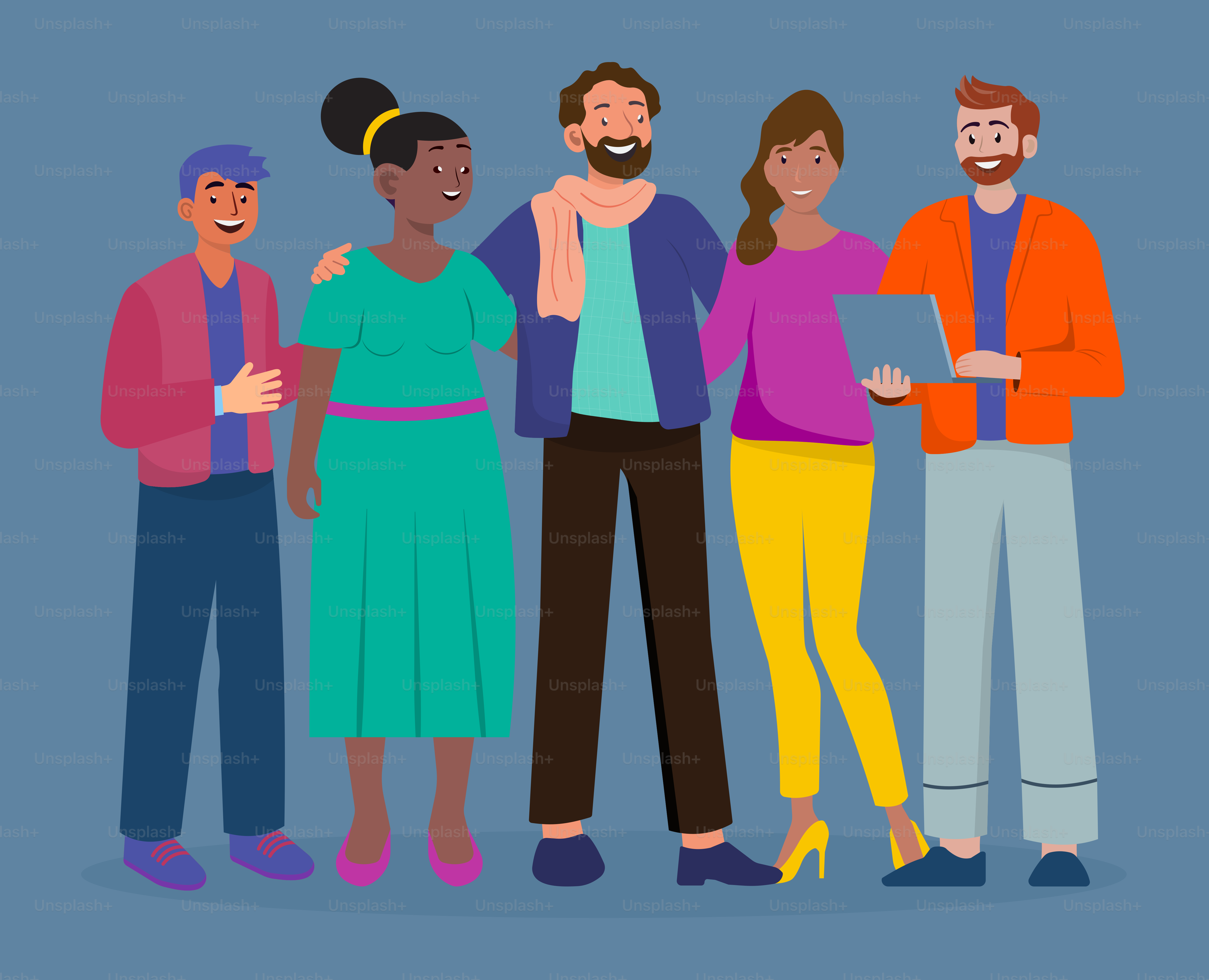 Un gruppo di persone in piedi una accanto all'altra