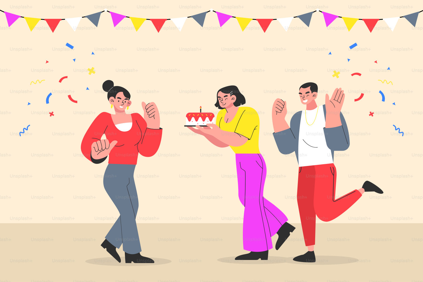 Un groupe de personnes dansant autour d’un gâteau