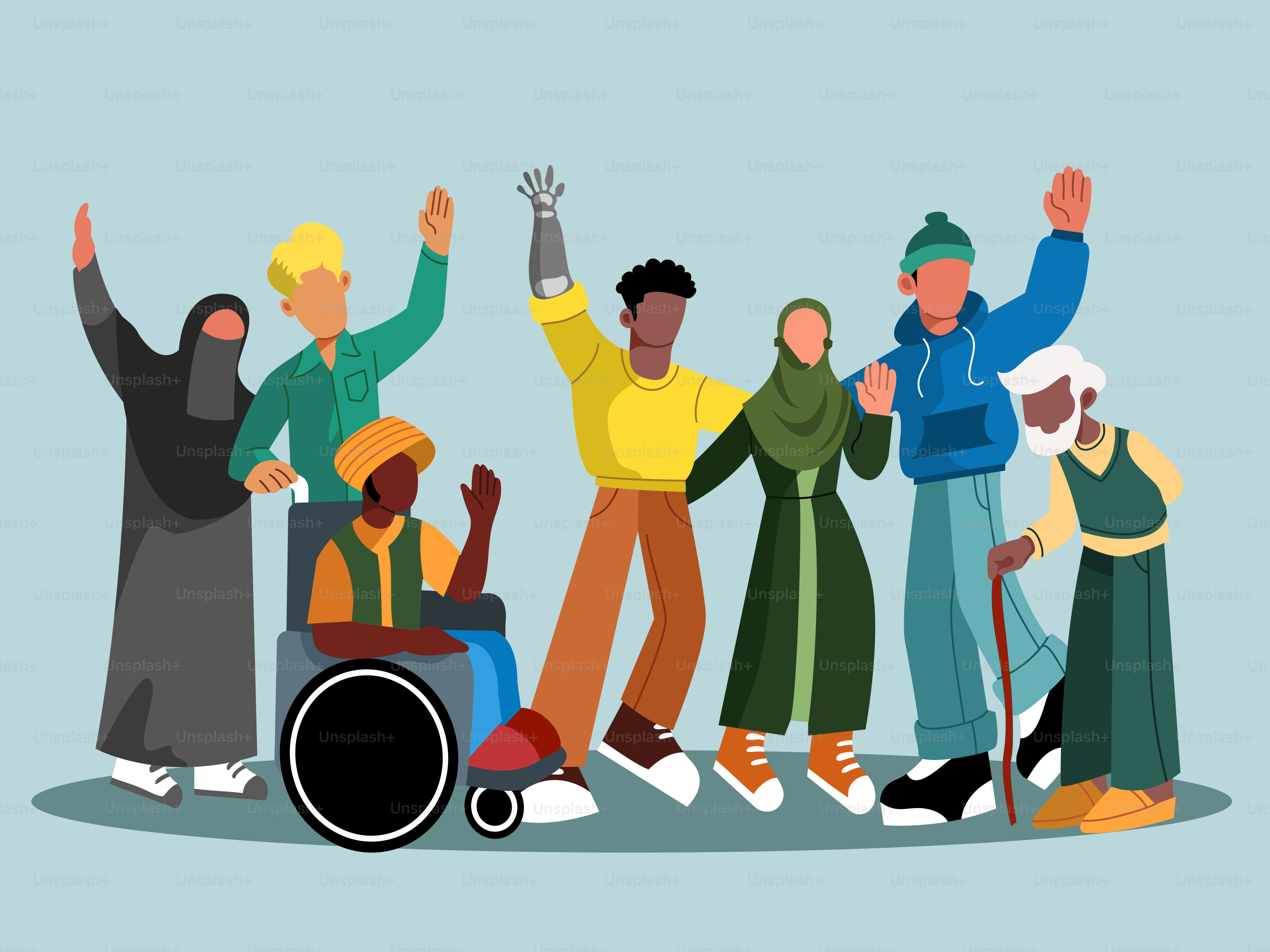 A group of people standing next to each other