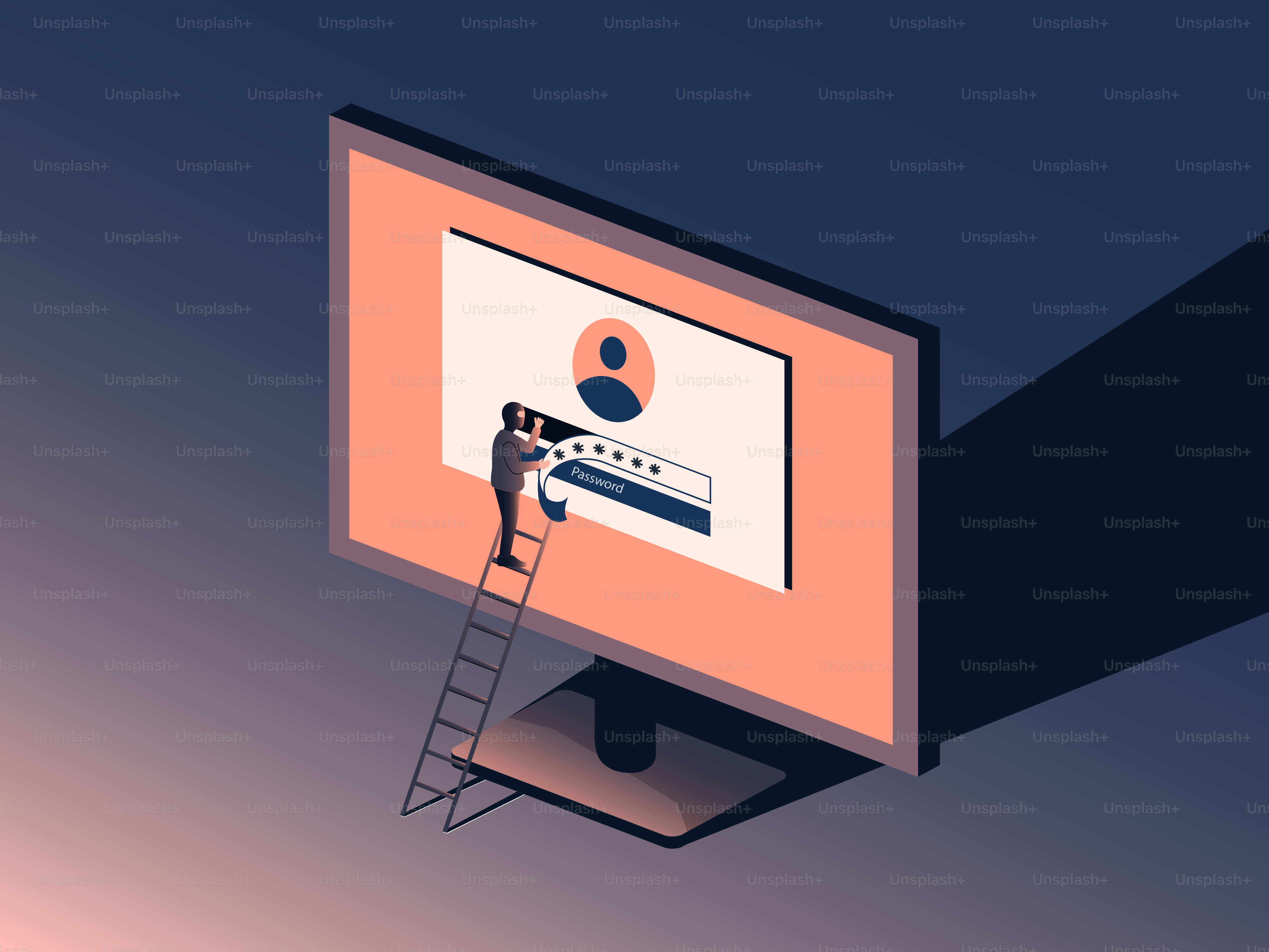 A man standing on a ladder in front of a TV