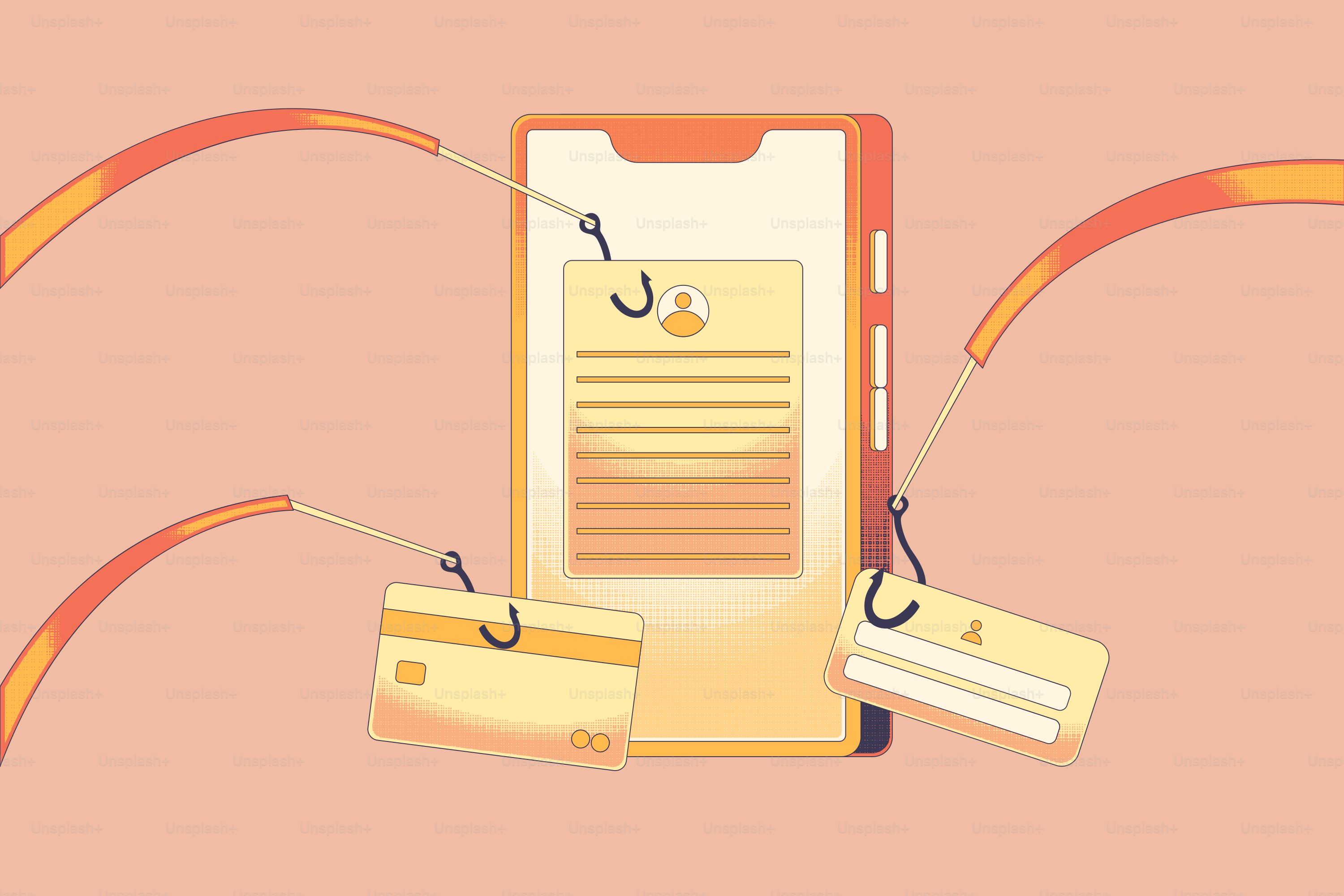 A cell phone with a credit card attached to it