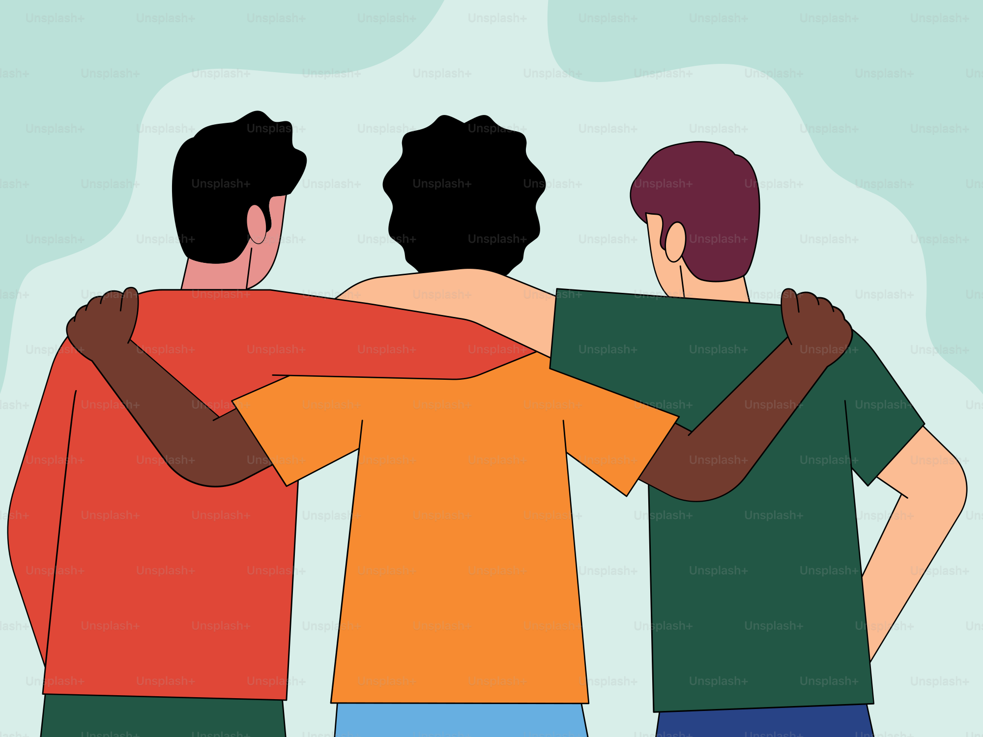 A group of three men standing next to each other