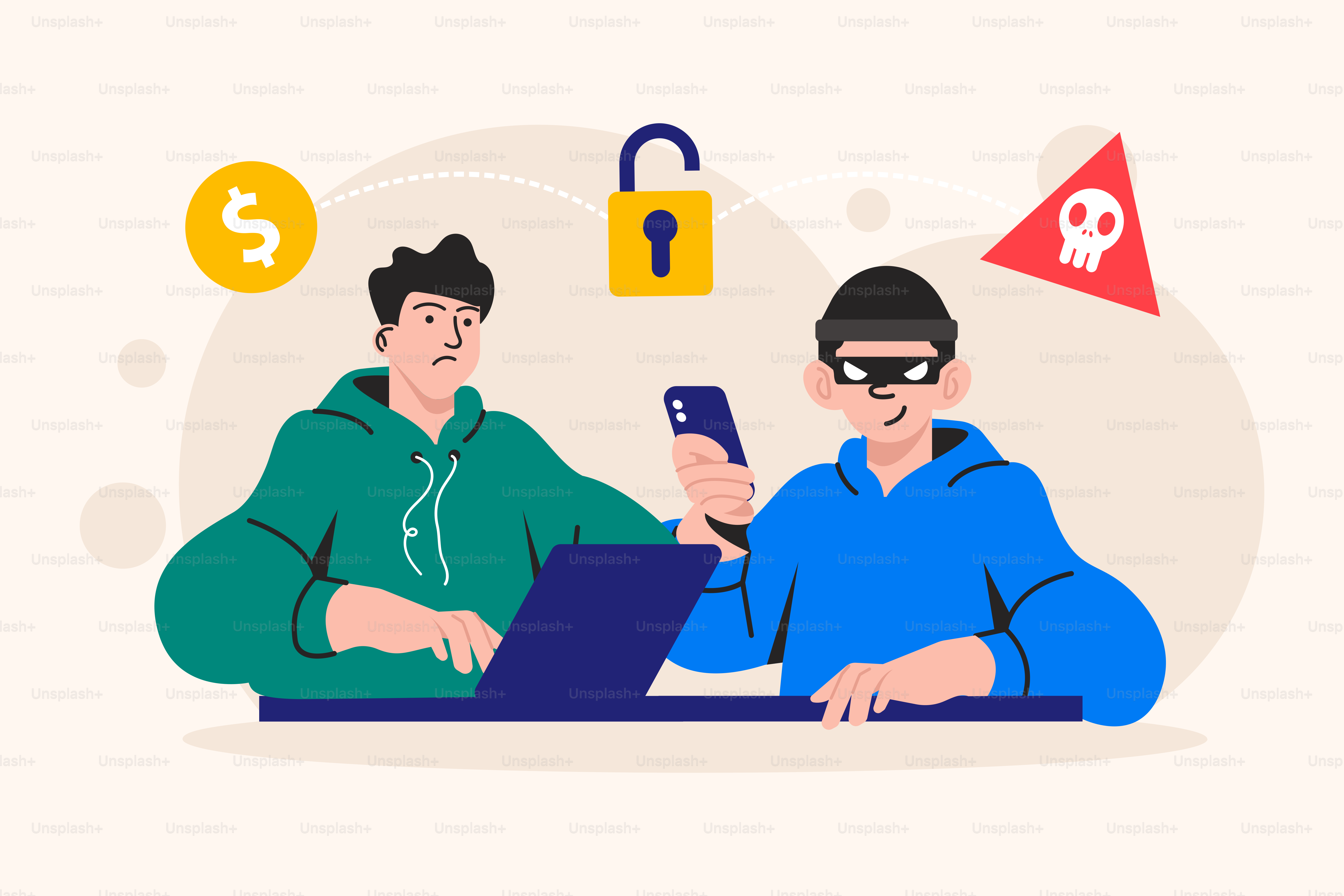 Deux hommes assis sur un ordinateur portable