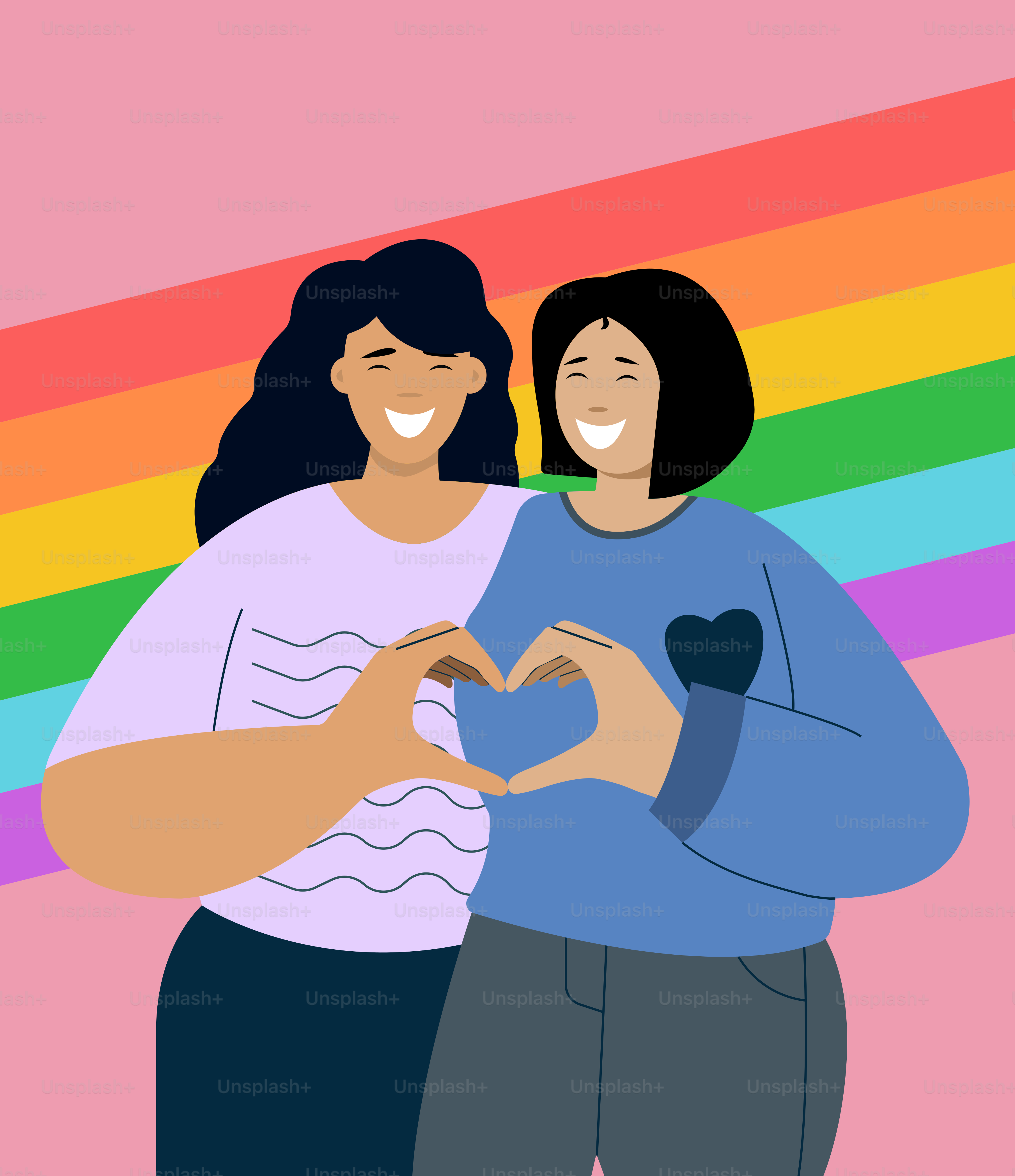 Two women making a heart shape with their hands
