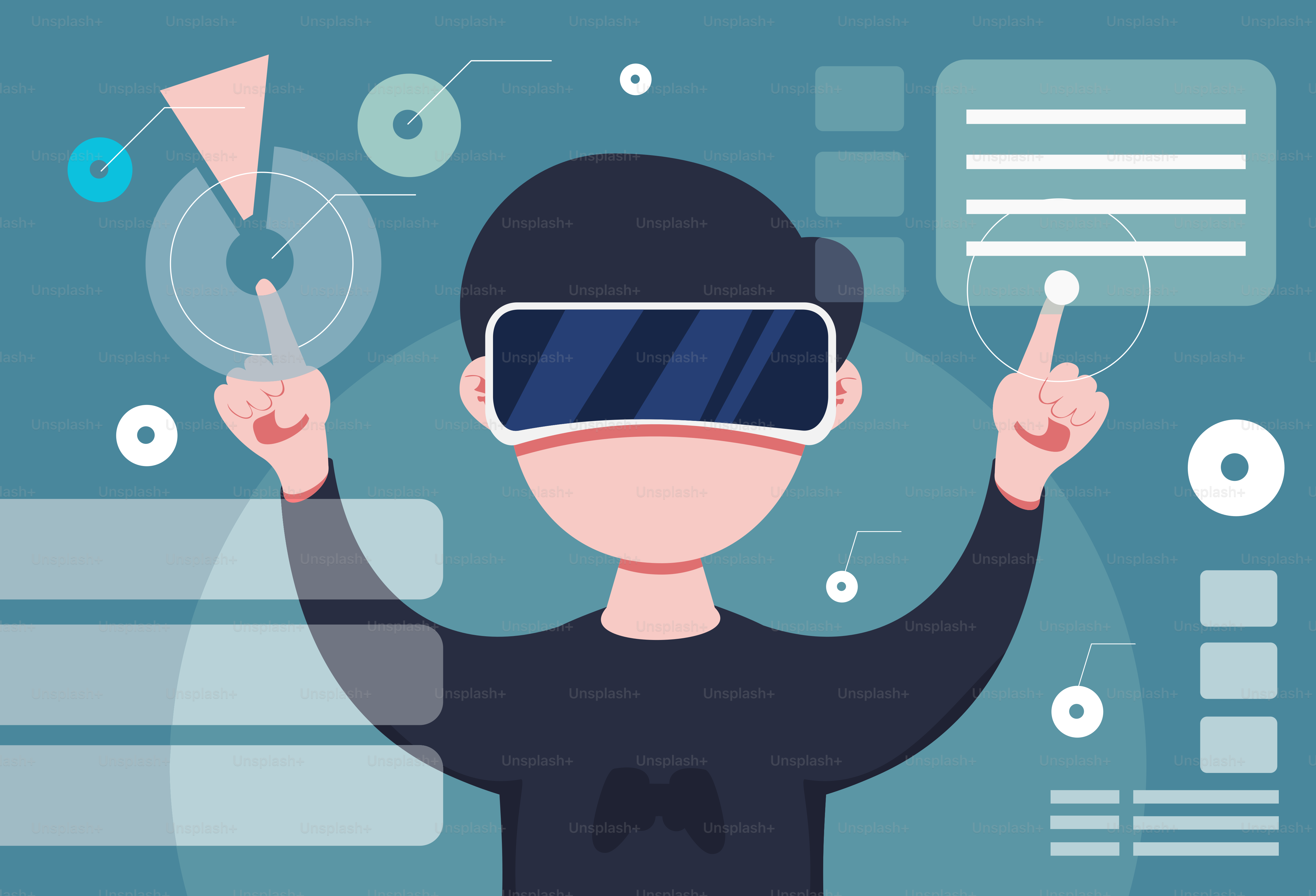 A man wearing a virtual reality headset