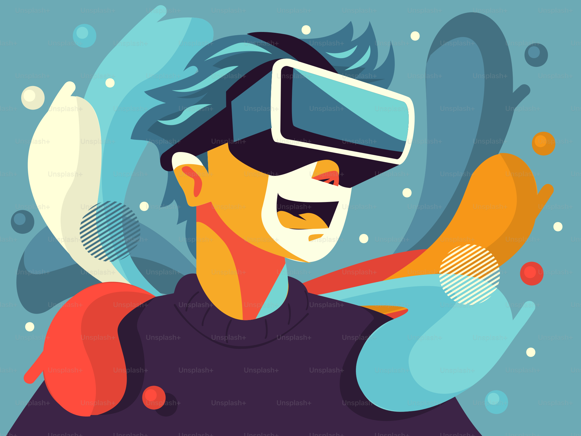 A man wearing a virtual reality headset