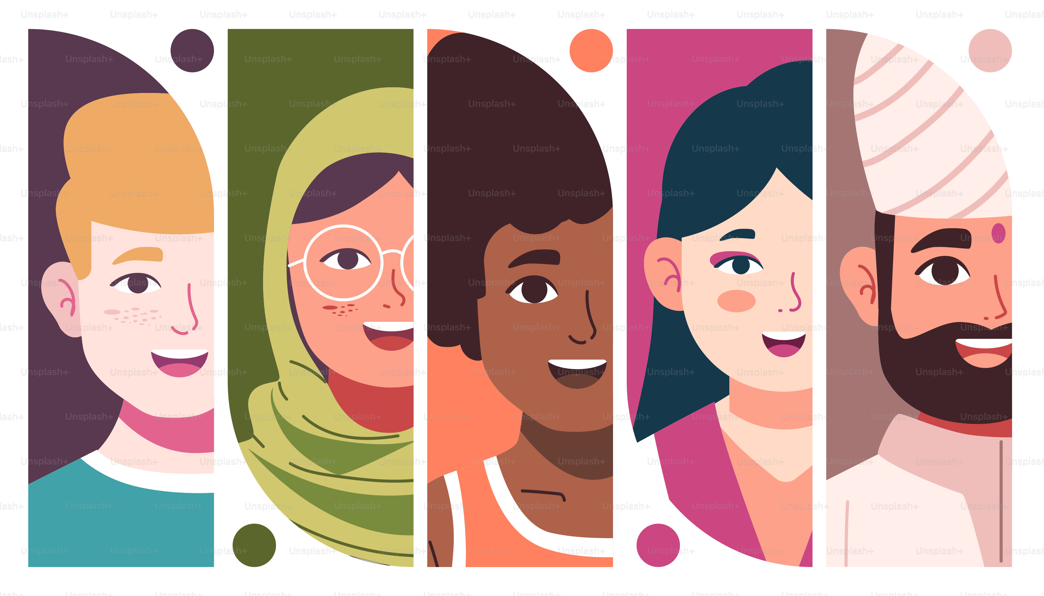 A group of people with different facial expressions