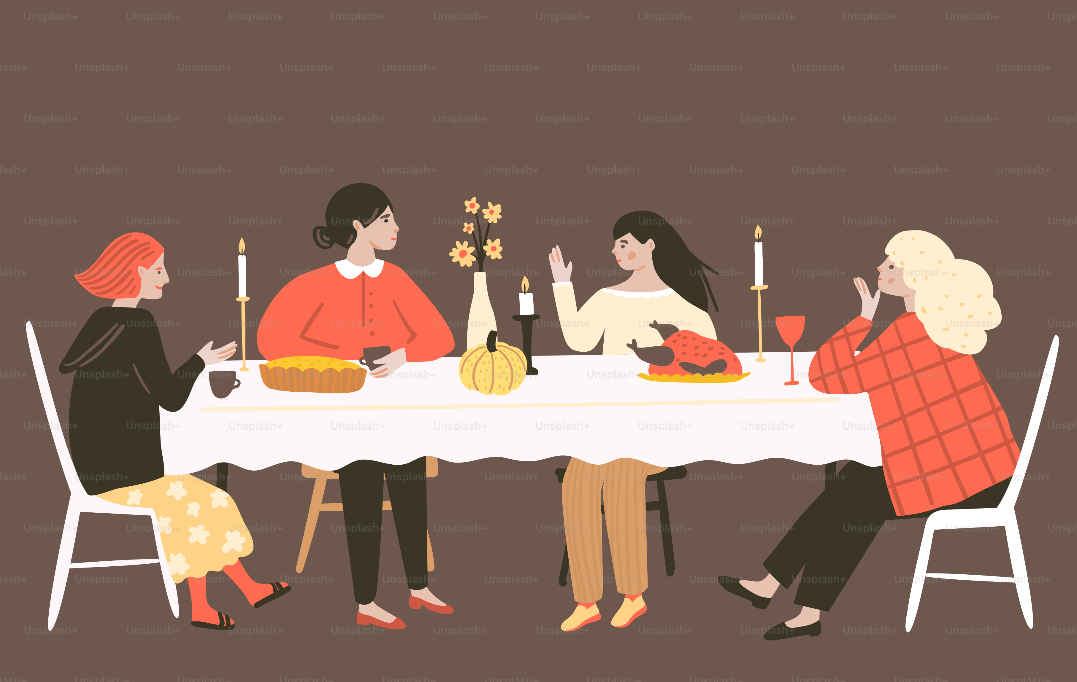 A group of people sitting at a dinner table