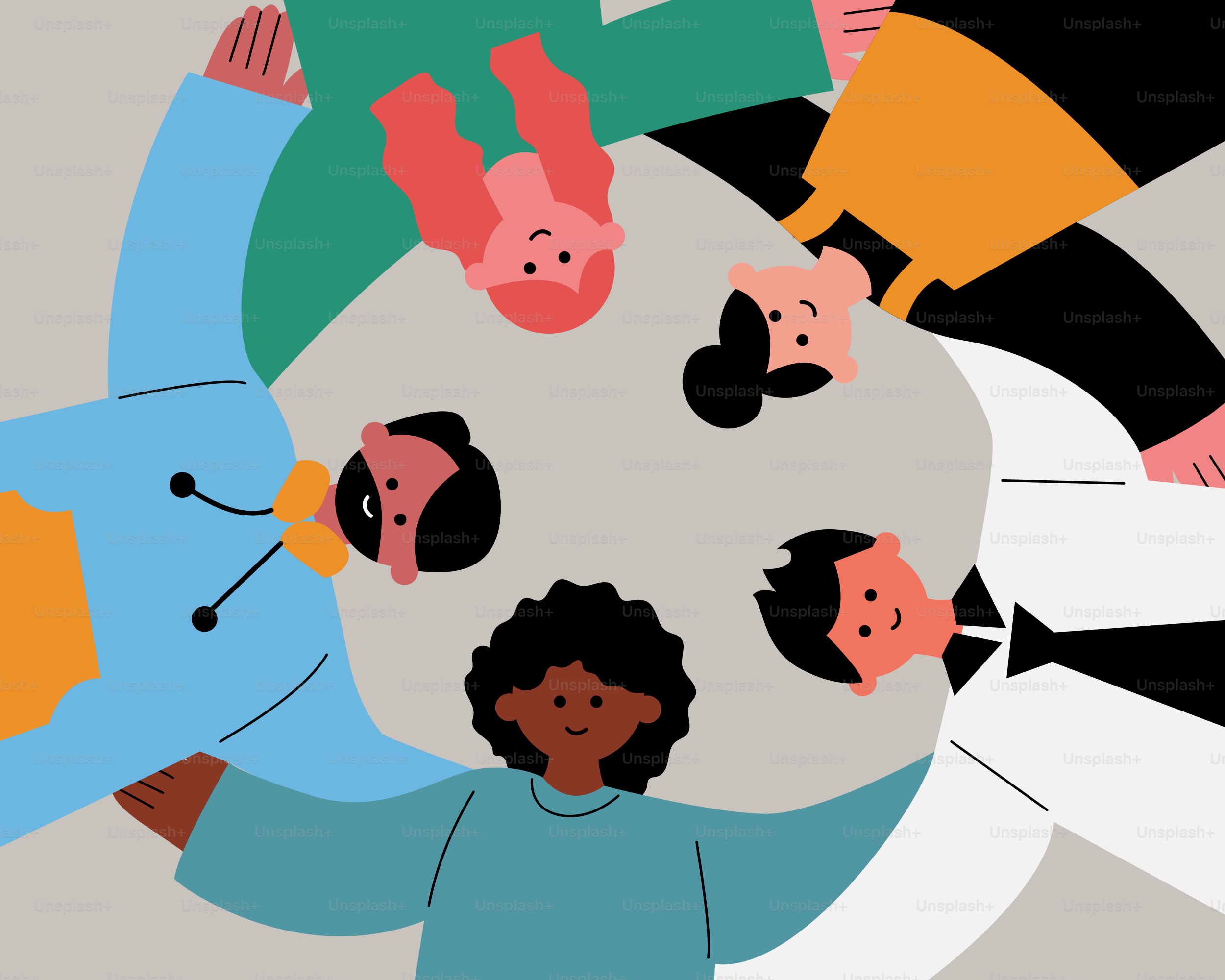 A group of people standing in a circle