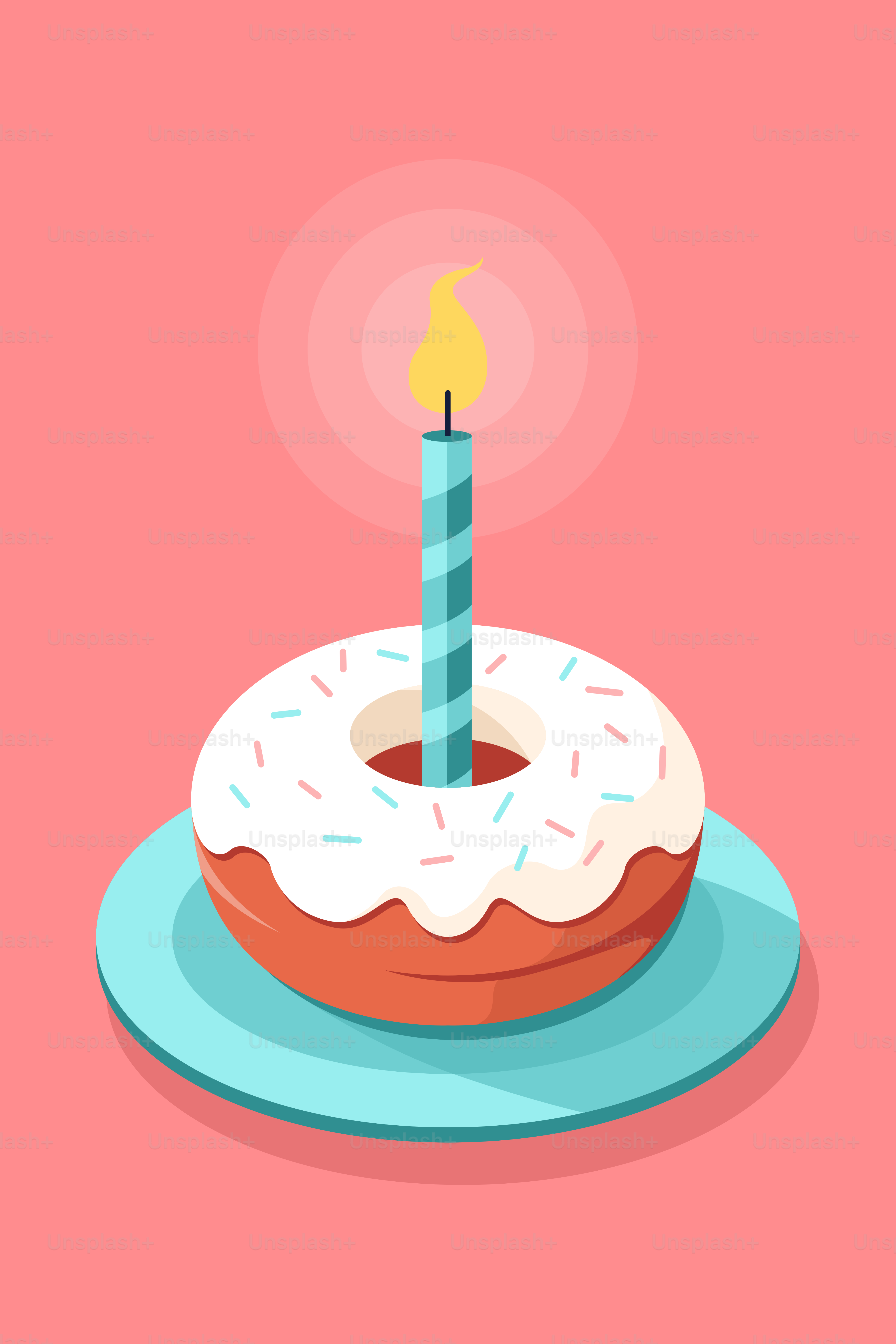Un gâteau d’anniversaire avec une seule bougie dessus