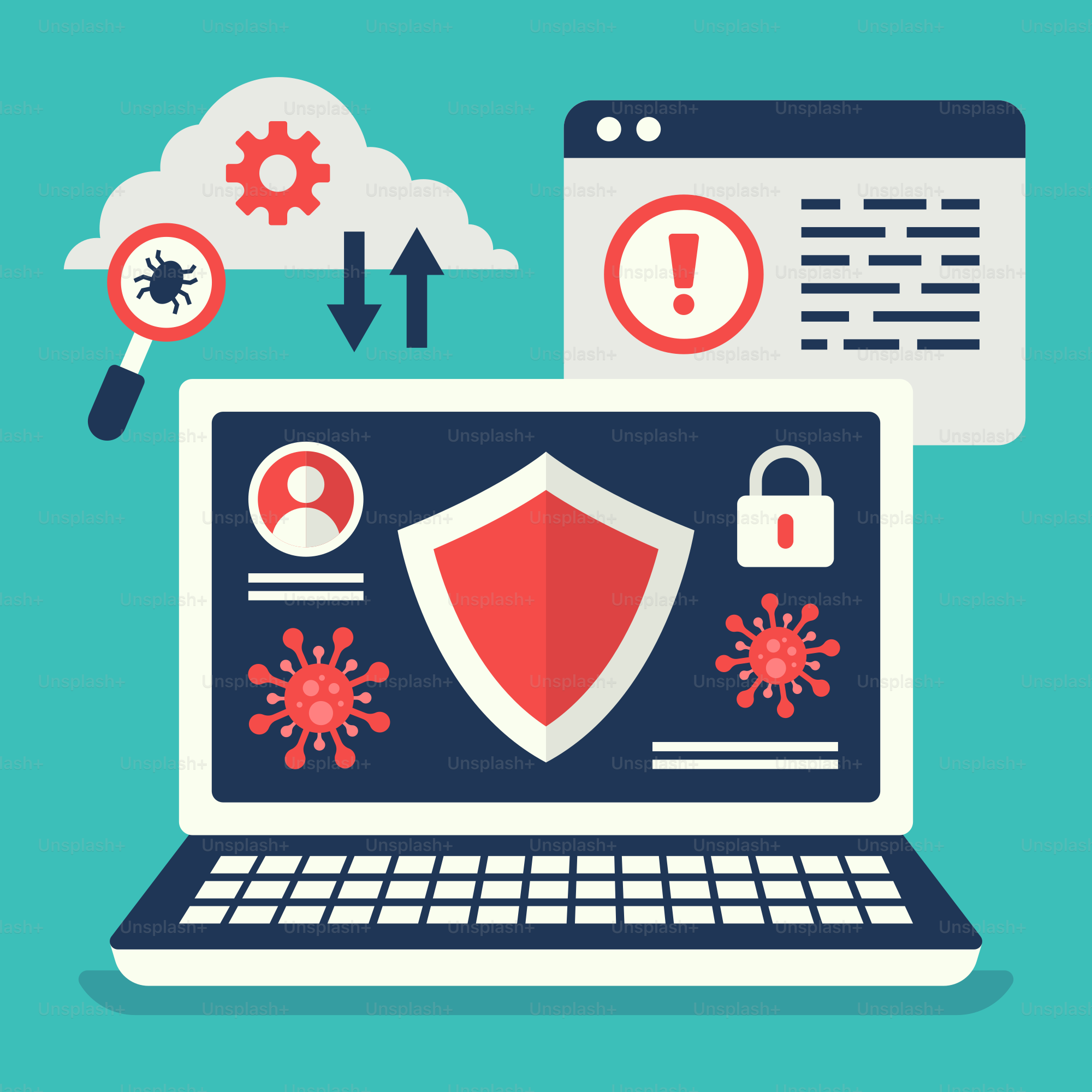 A laptop with a lock on the screen