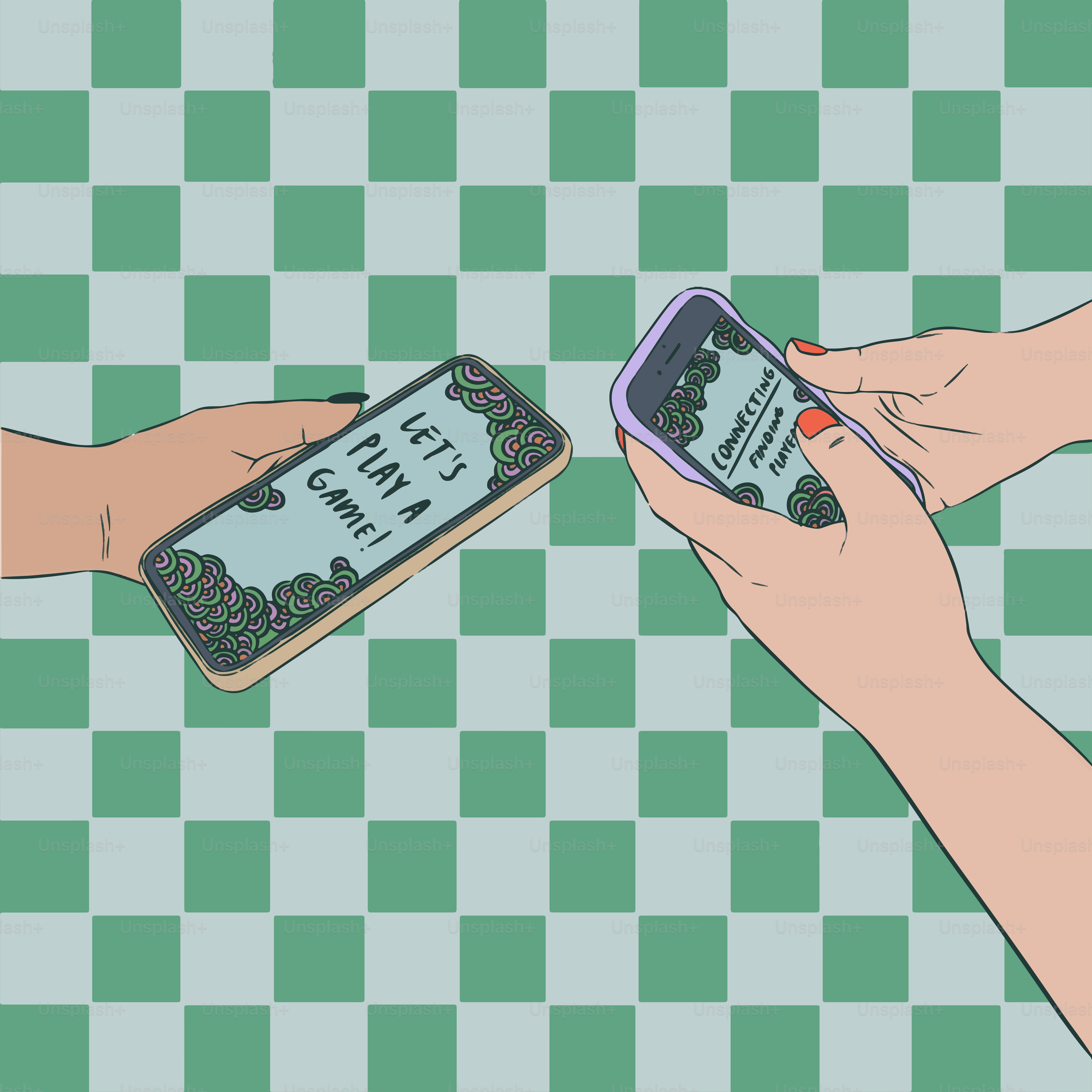 A couple of hands holding a cell phone