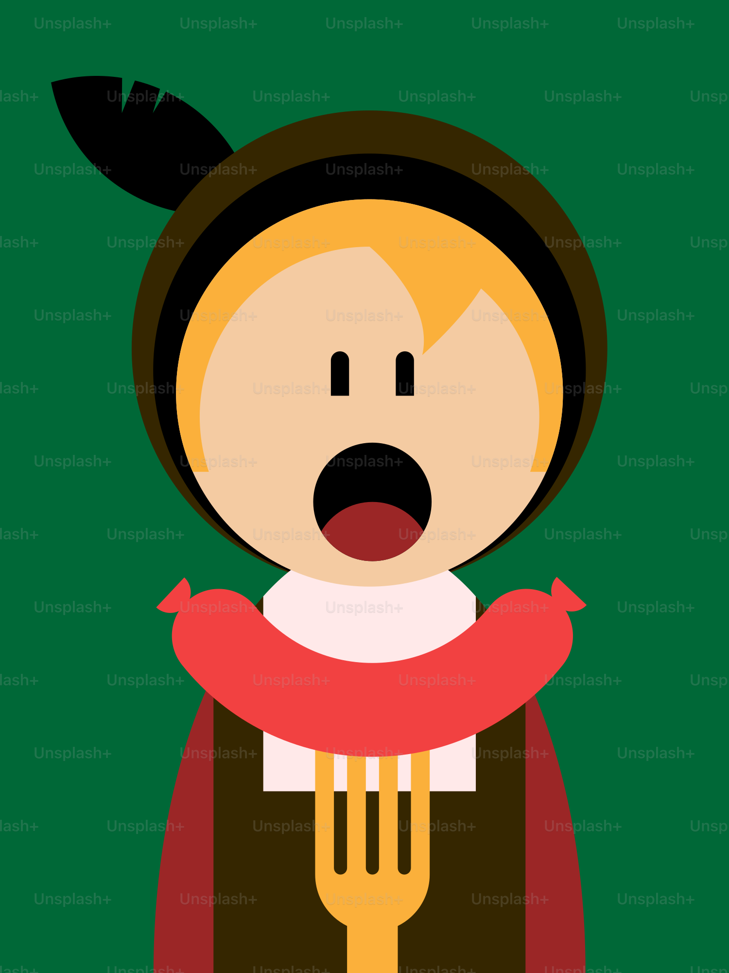 Un personnage de dessin animé avec une fourchette à la main