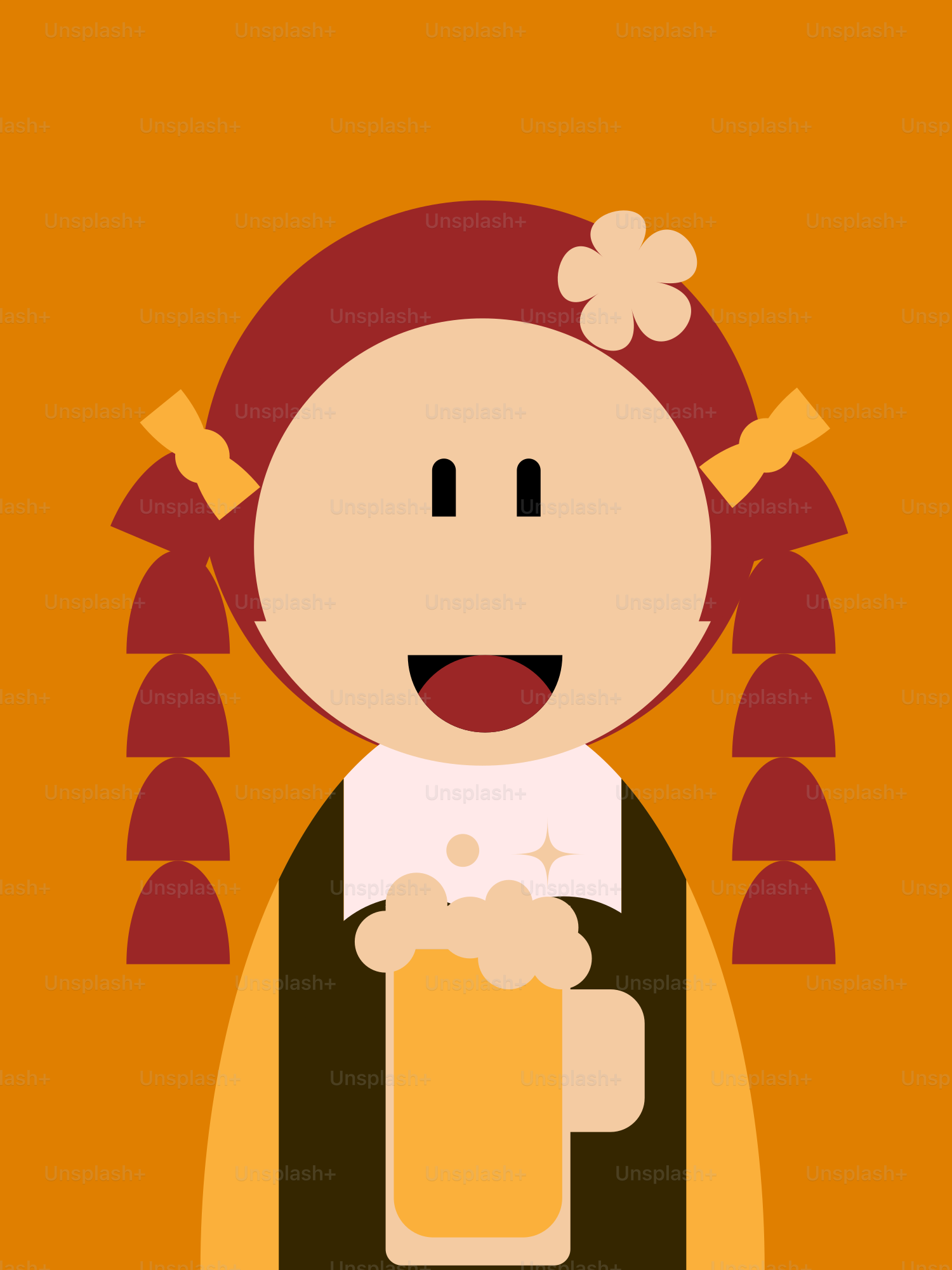 Un personnage de dessin animé tenant une chope de bière