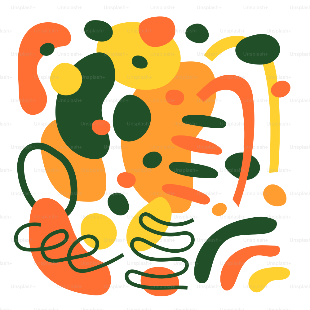 Ein weißer Hintergrund mit einem farbenfrohen, abstrakten Design