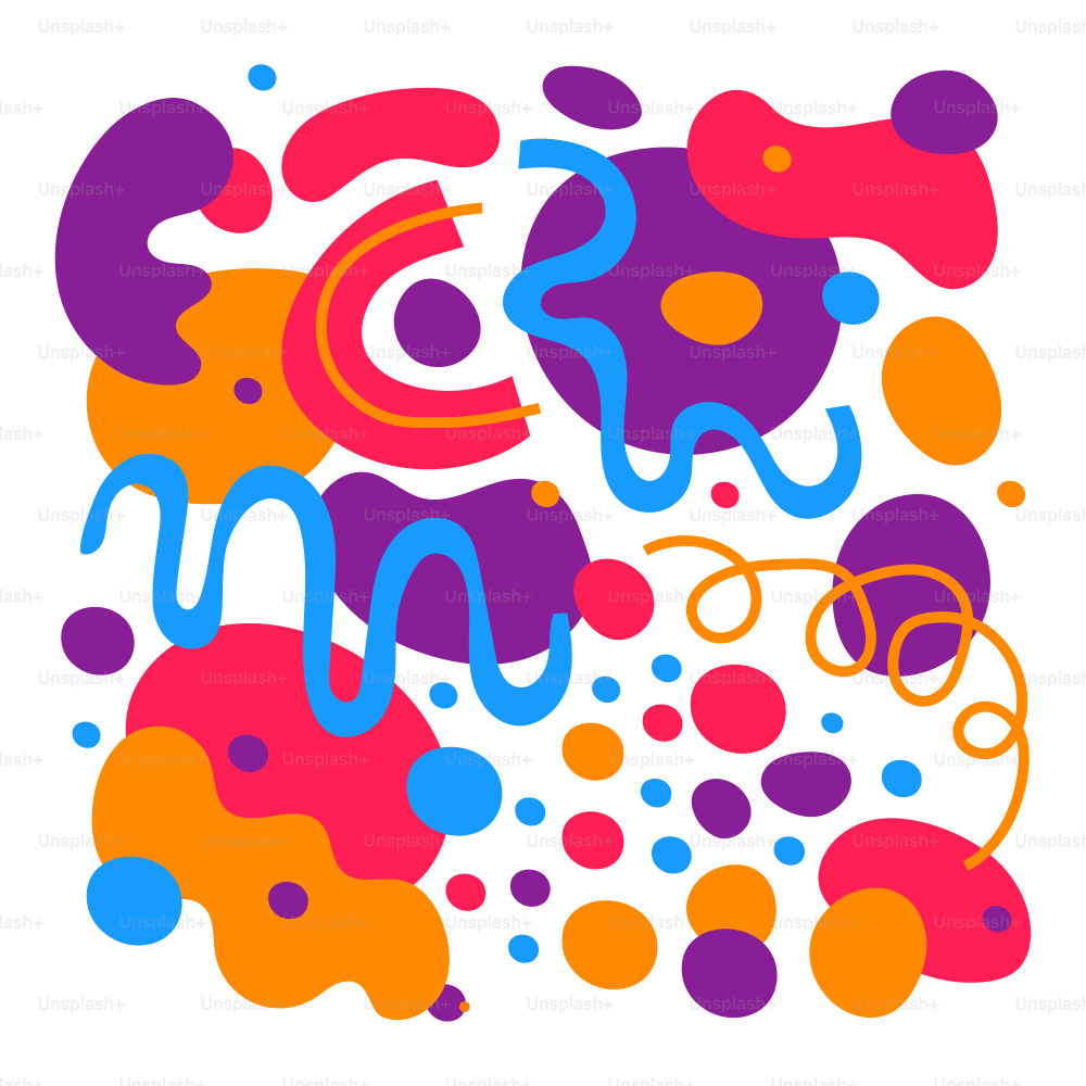A colorful abstract design with a white background