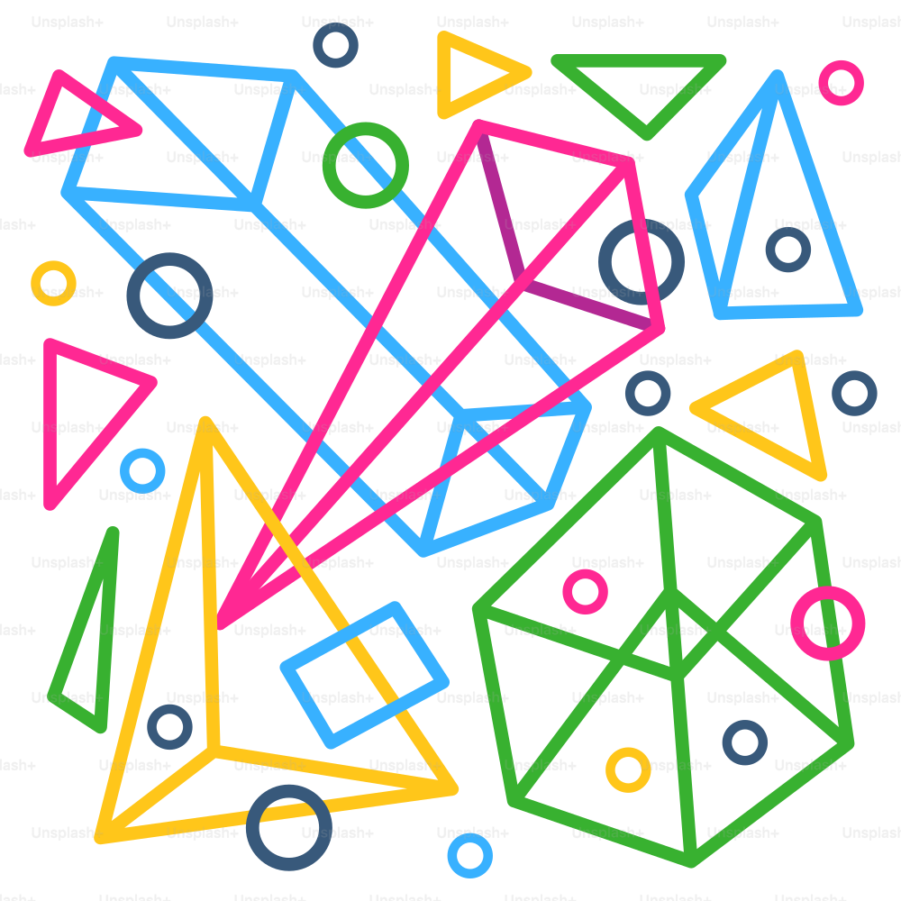 A drawing of a bunch of different shapes