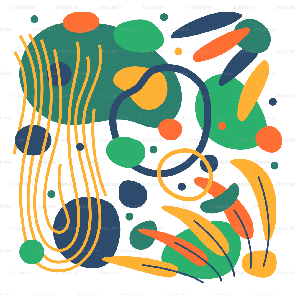 A colorful abstract design with circles and lines
