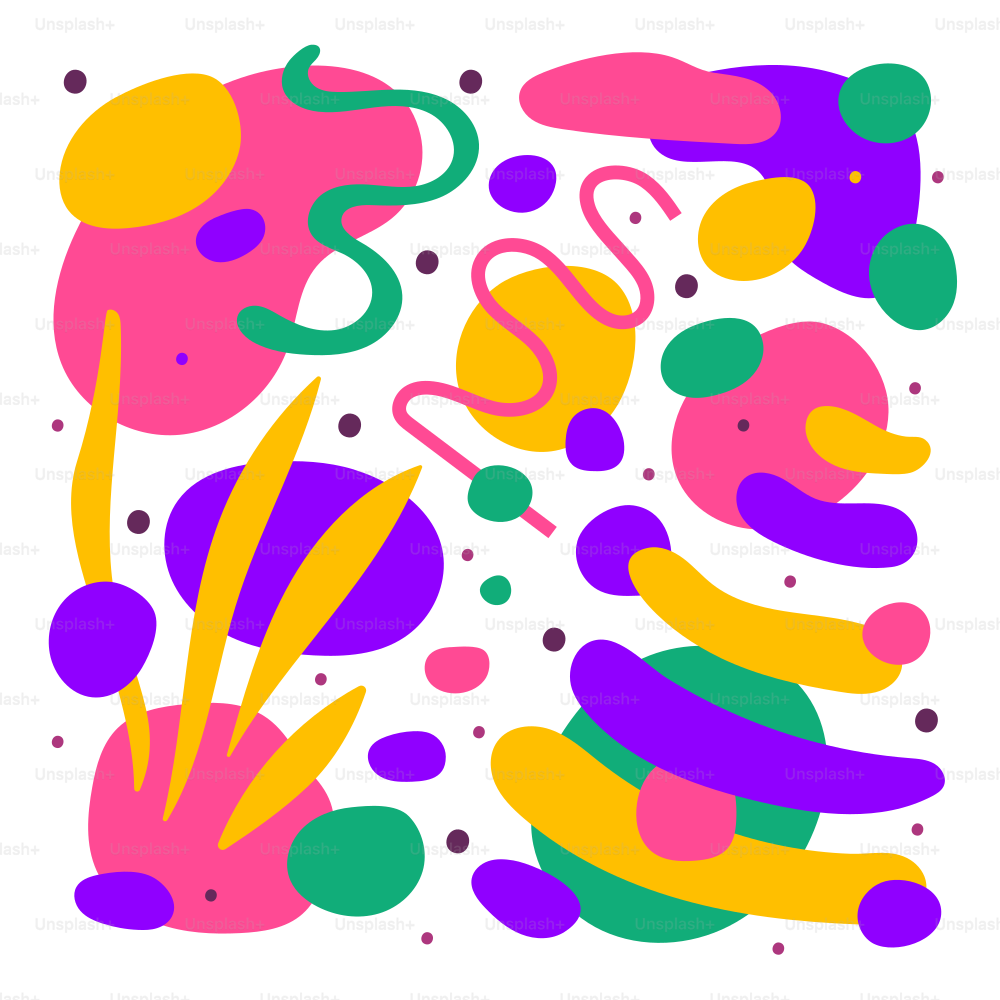 Ein farbenfrohes abstraktes Design auf weißem Hintergrund