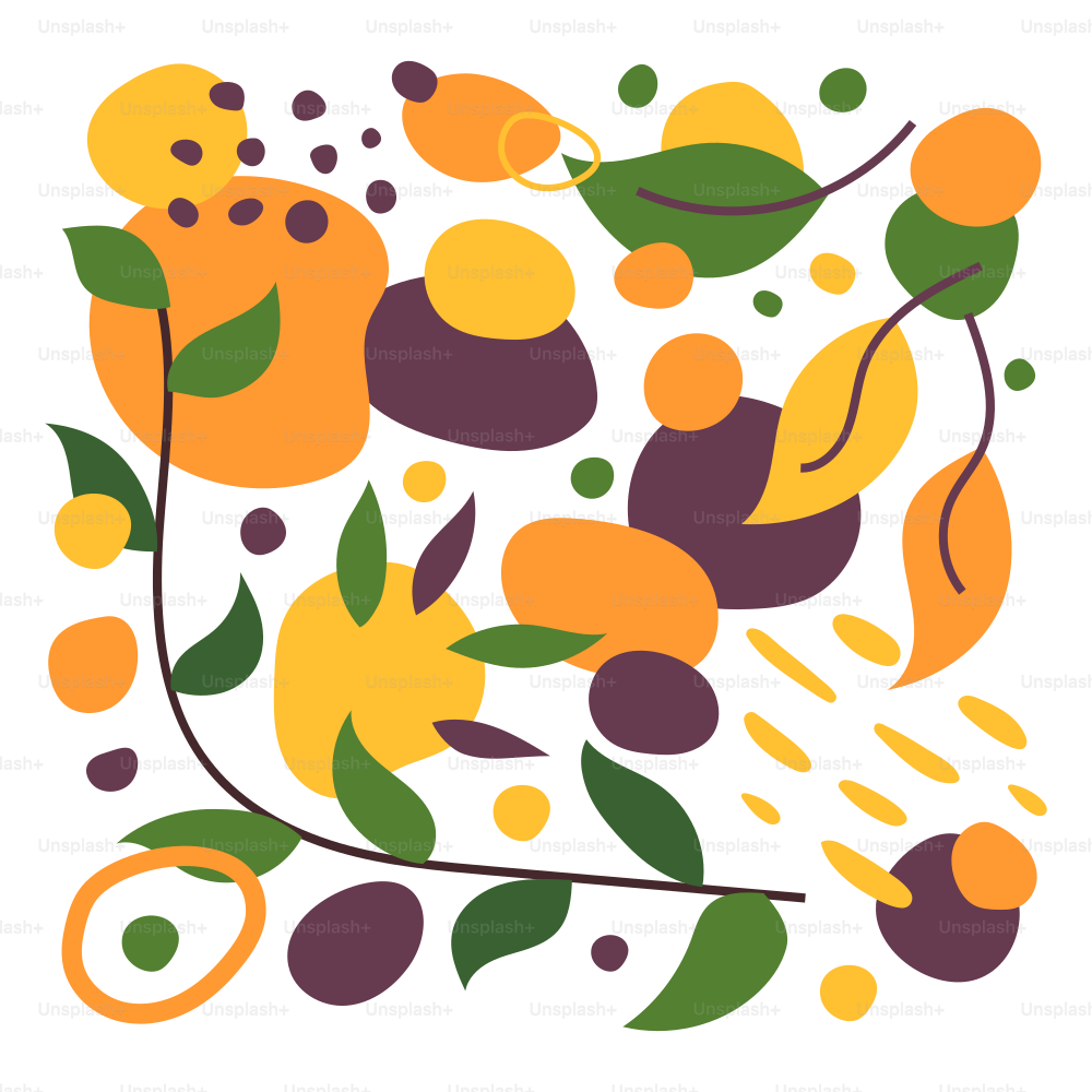 Ein Bild eines orange-grünen Musters auf weißem Hintergrund