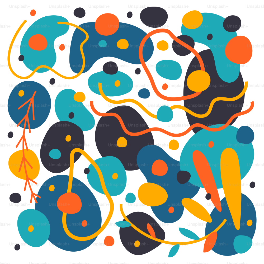 Ein farbenfrohes abstraktes Design auf weißem Hintergrund