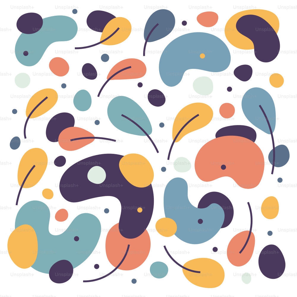 円と点が入ったカラフルな抽象デザイン