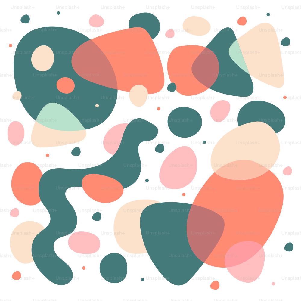 A poster with different shapes and colors