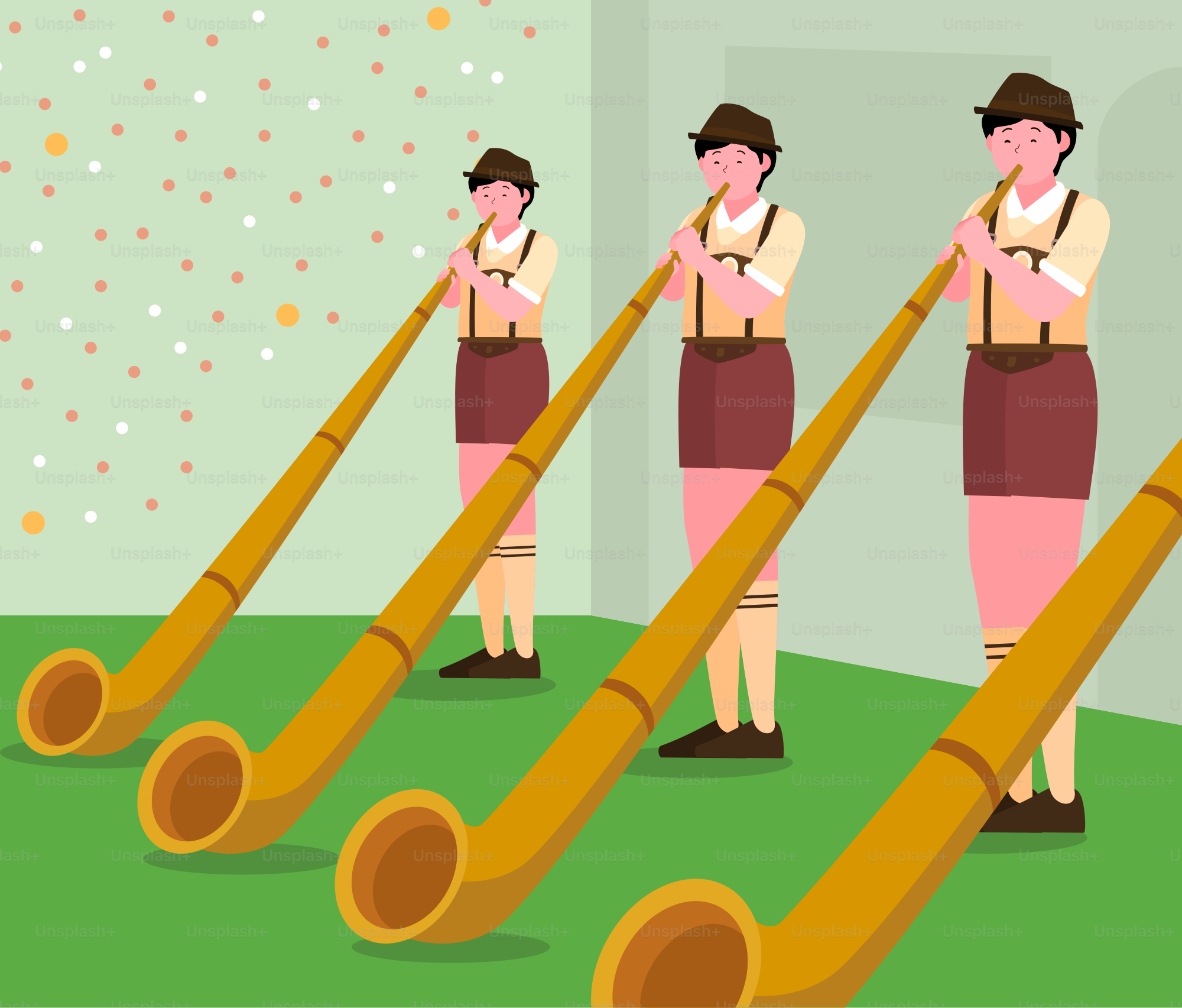 Une femme debout devant une rangée de poteaux en bois