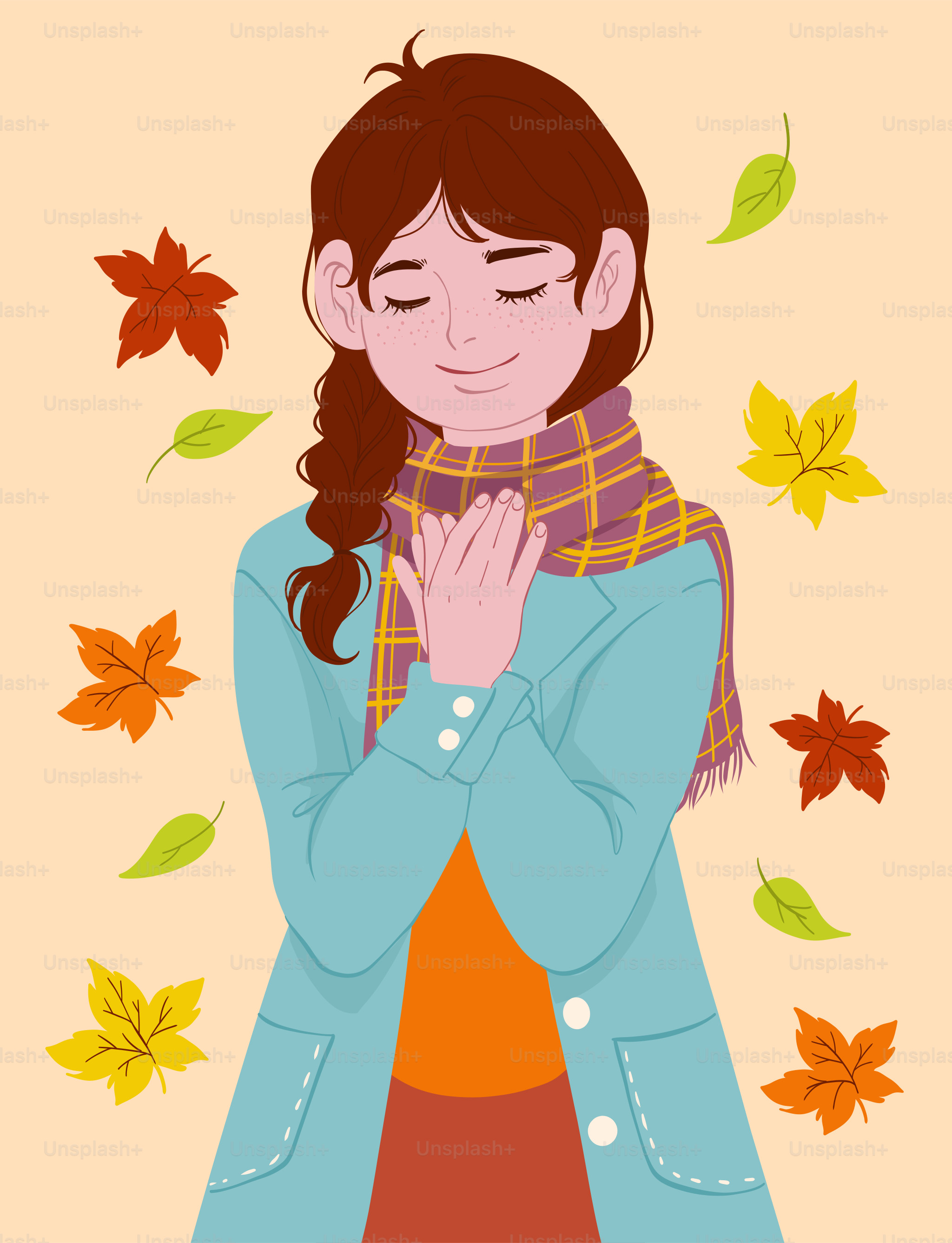 A woman with her hands folded in prayer