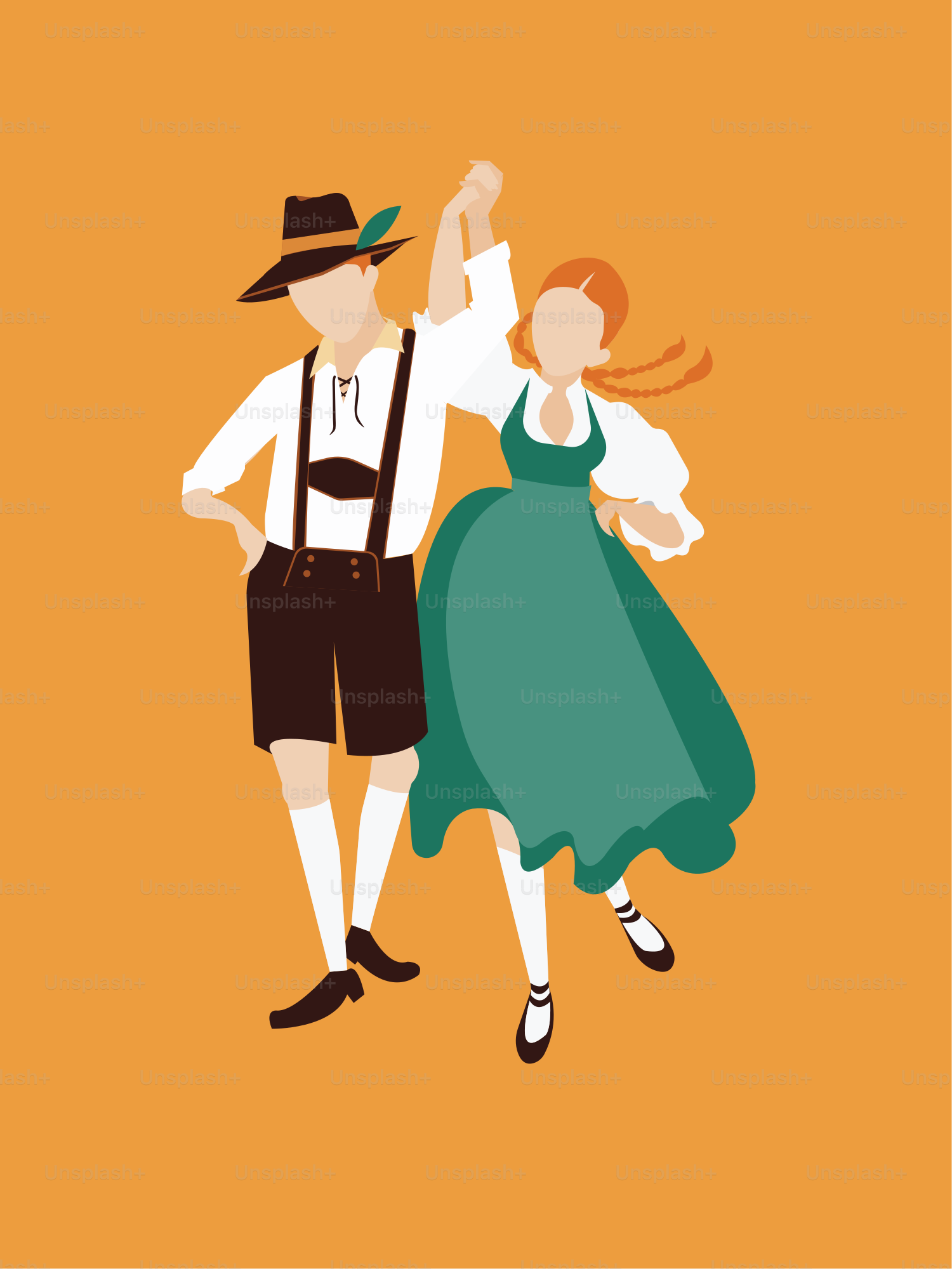 A man and a woman dancing a folk dance
