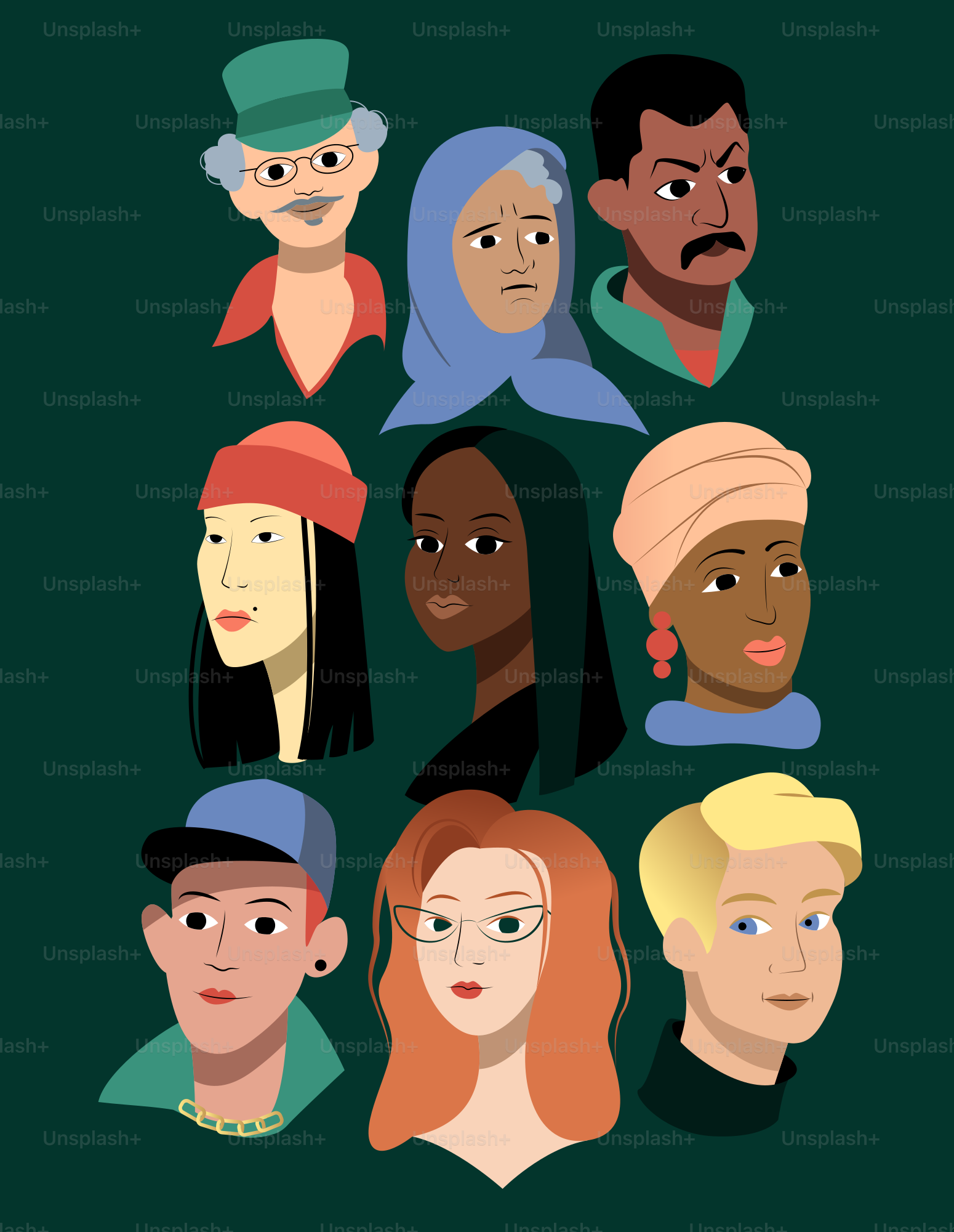 A group of people with different facial expressions