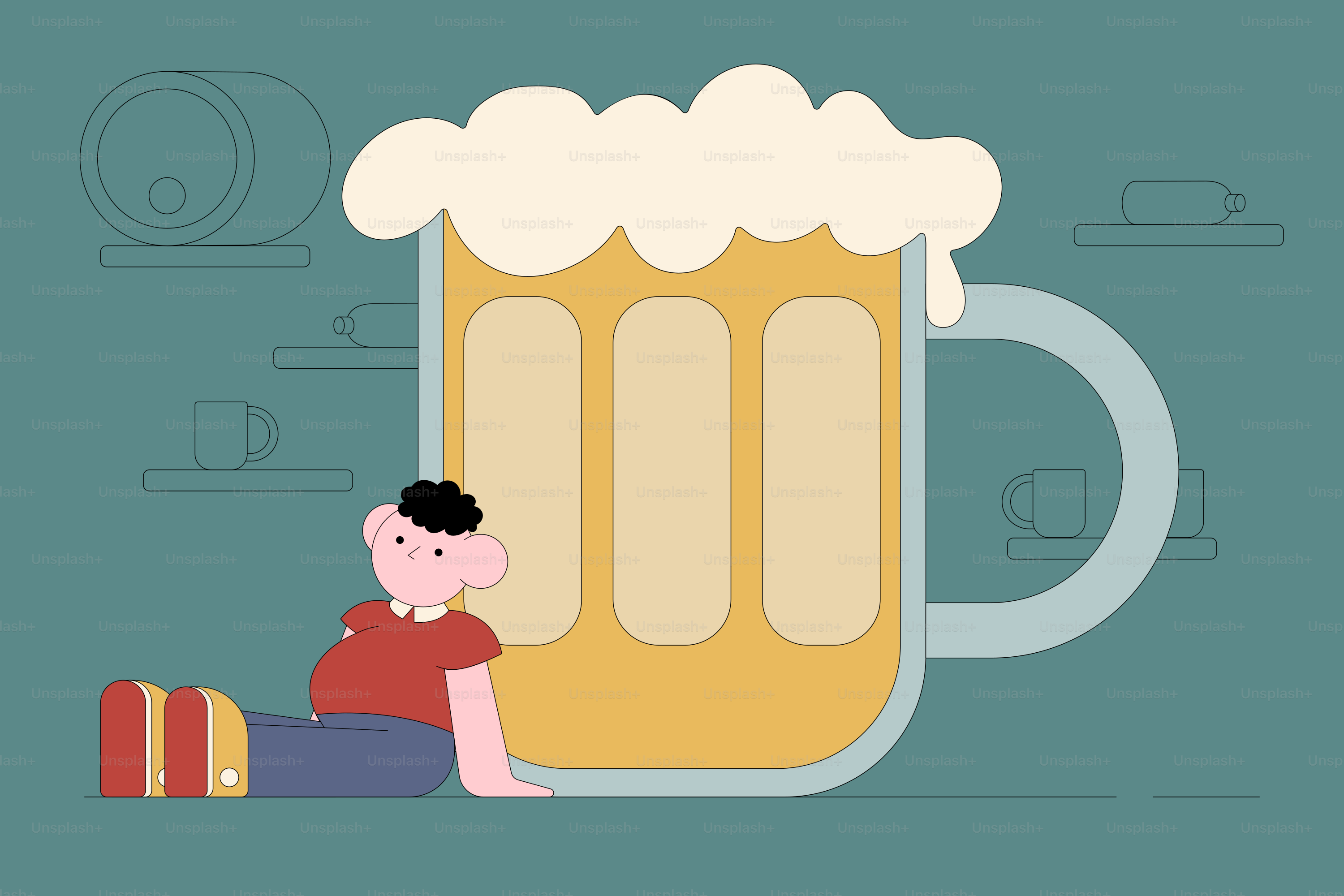 Un uomo seduto davanti a un boccale di birra
