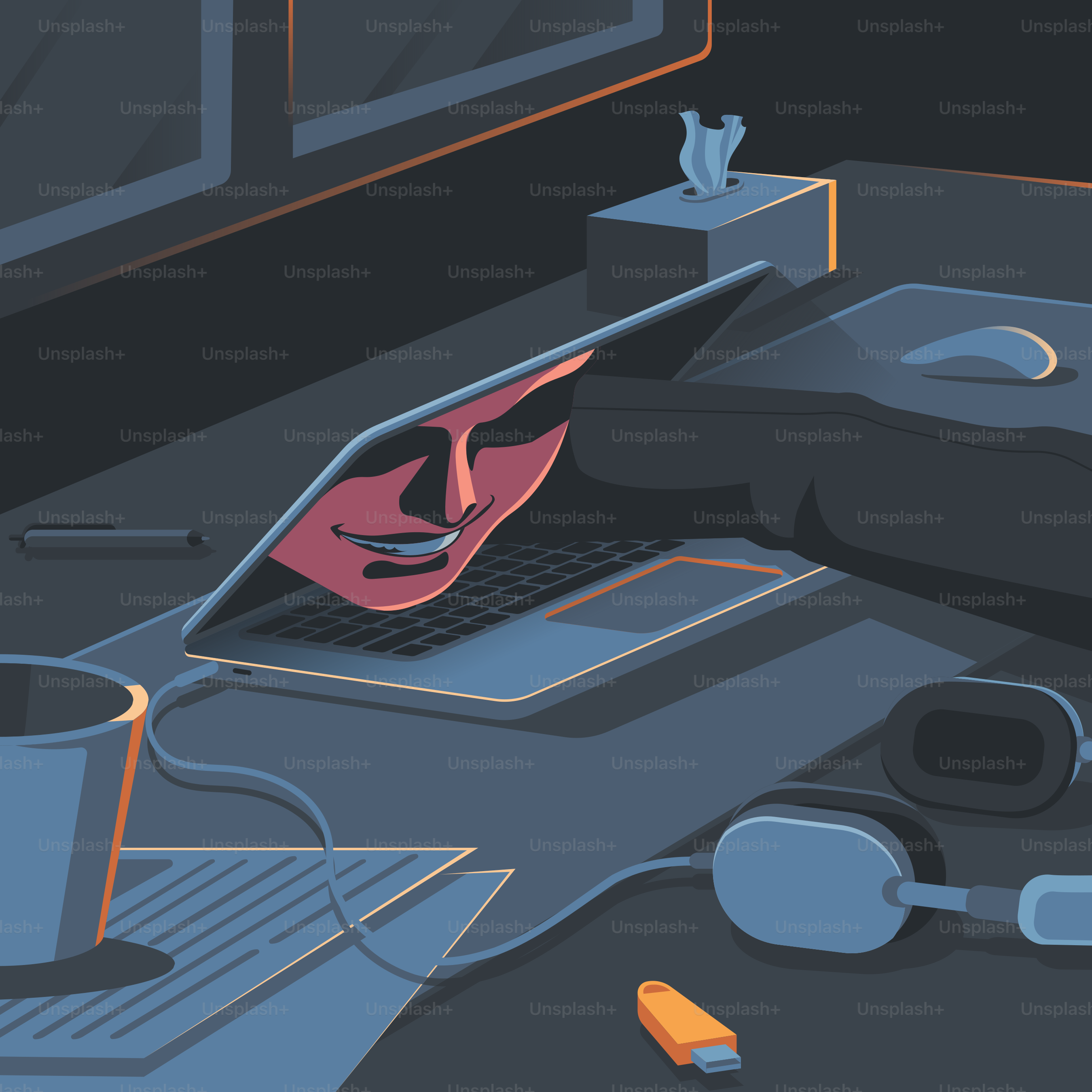 A laptop computer sitting on top of a desk