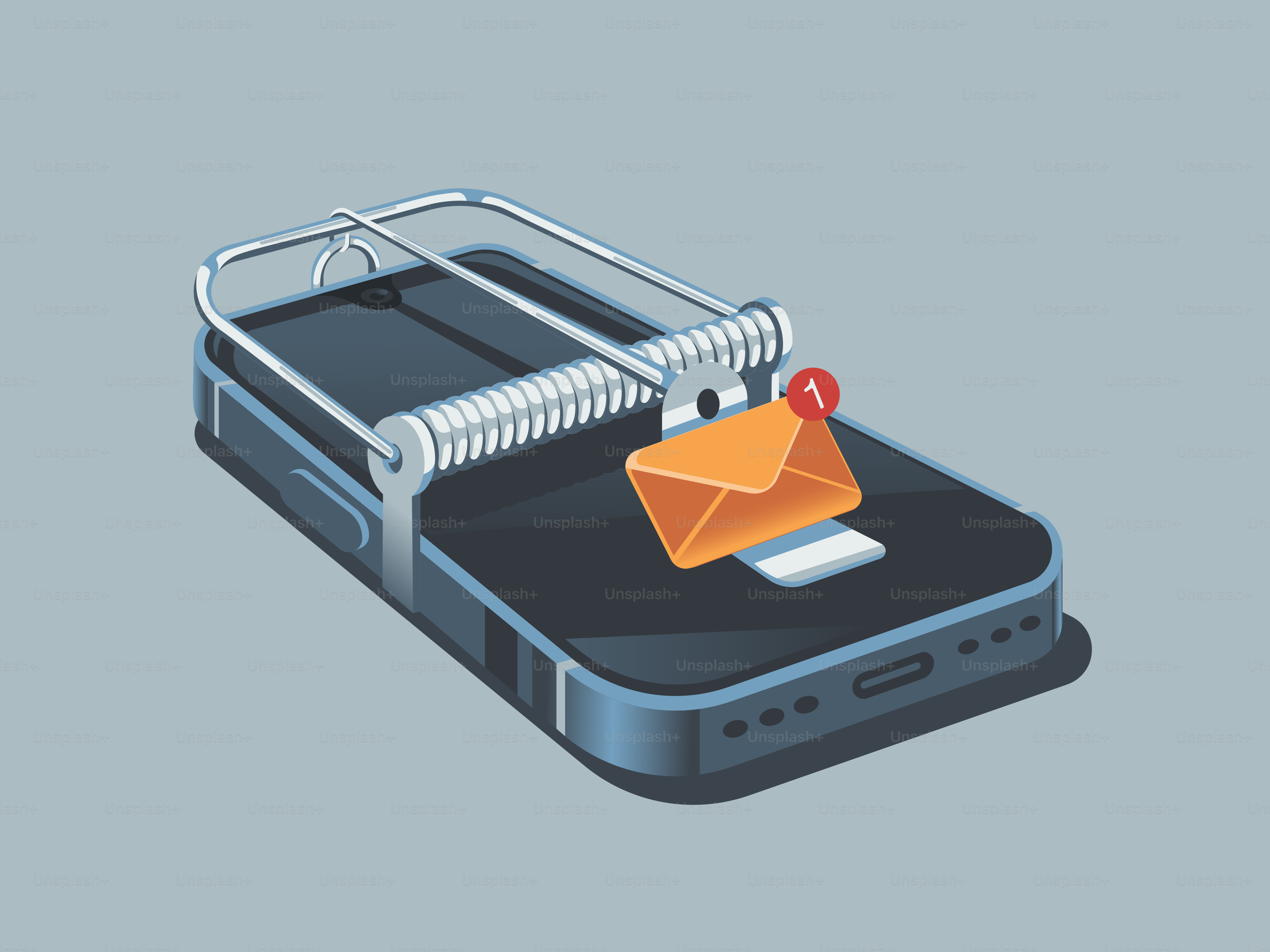 A cell phone with an envelope stuck in it