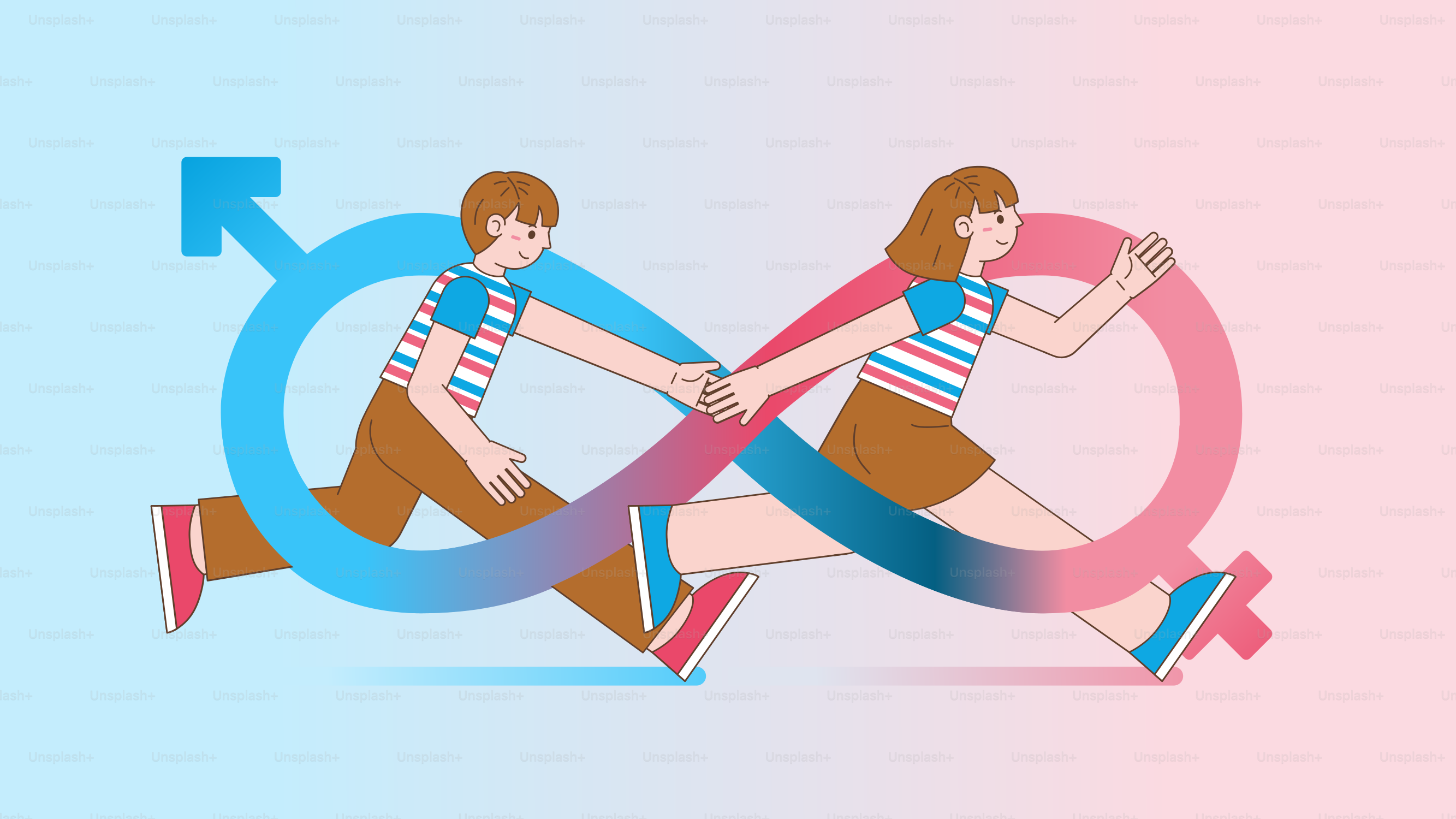 A man and a woman are running together