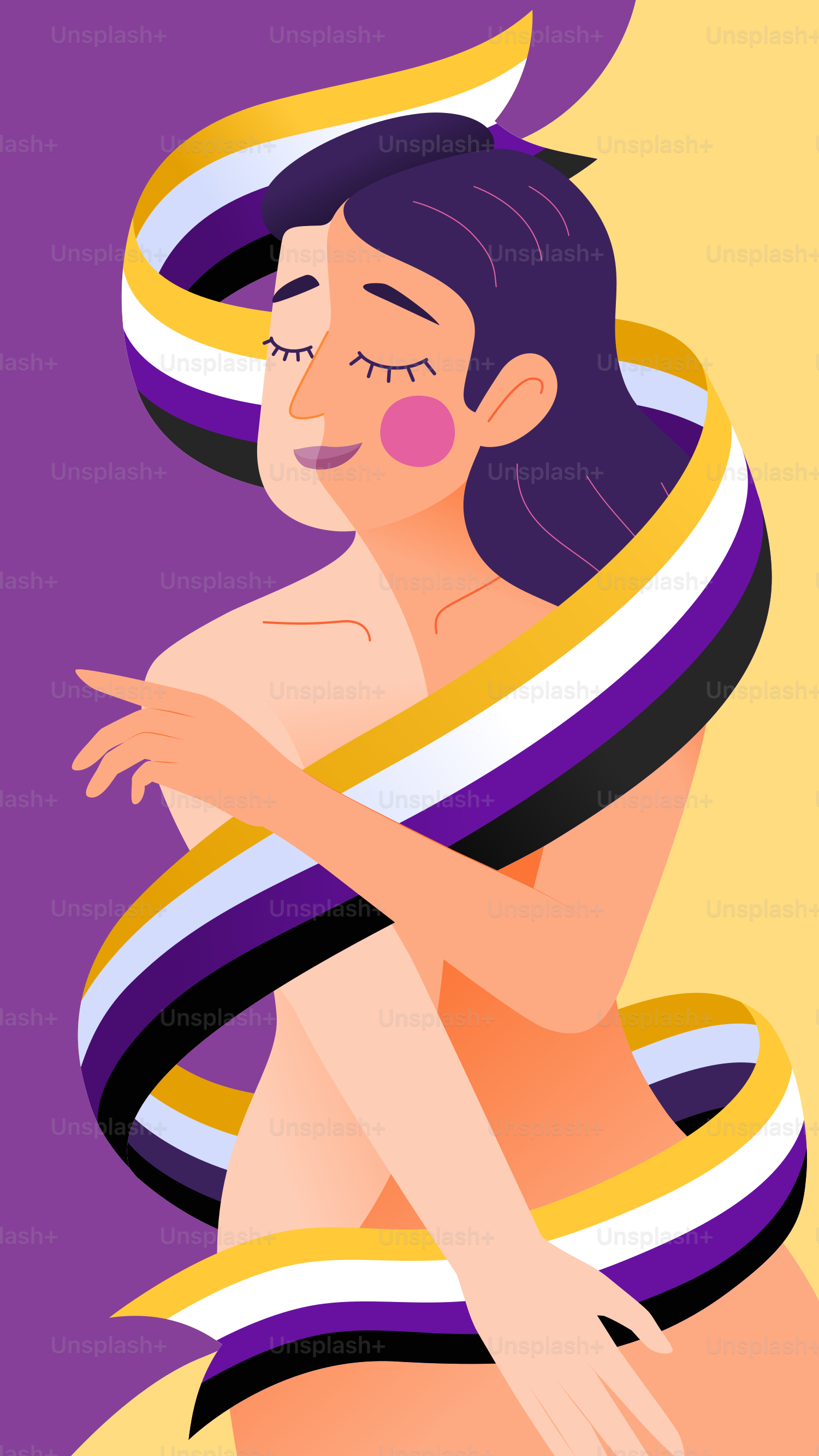 A woman in a bathing suit with her eyes closed