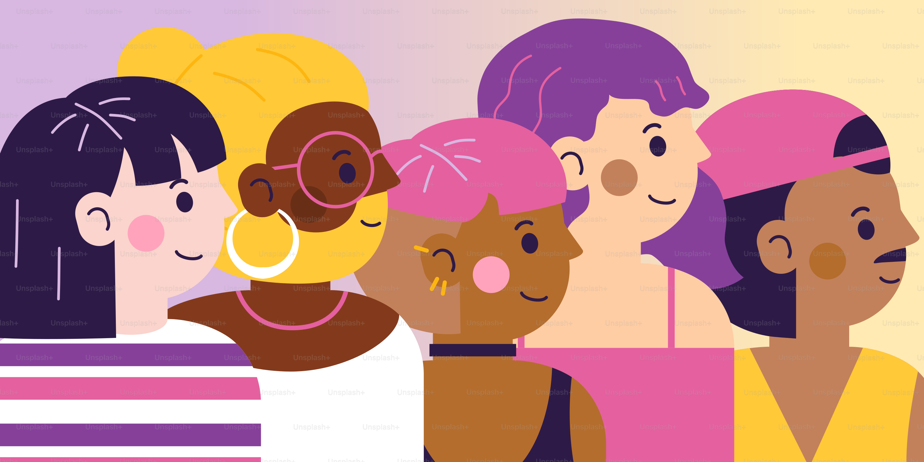 A group of women standing next to each other